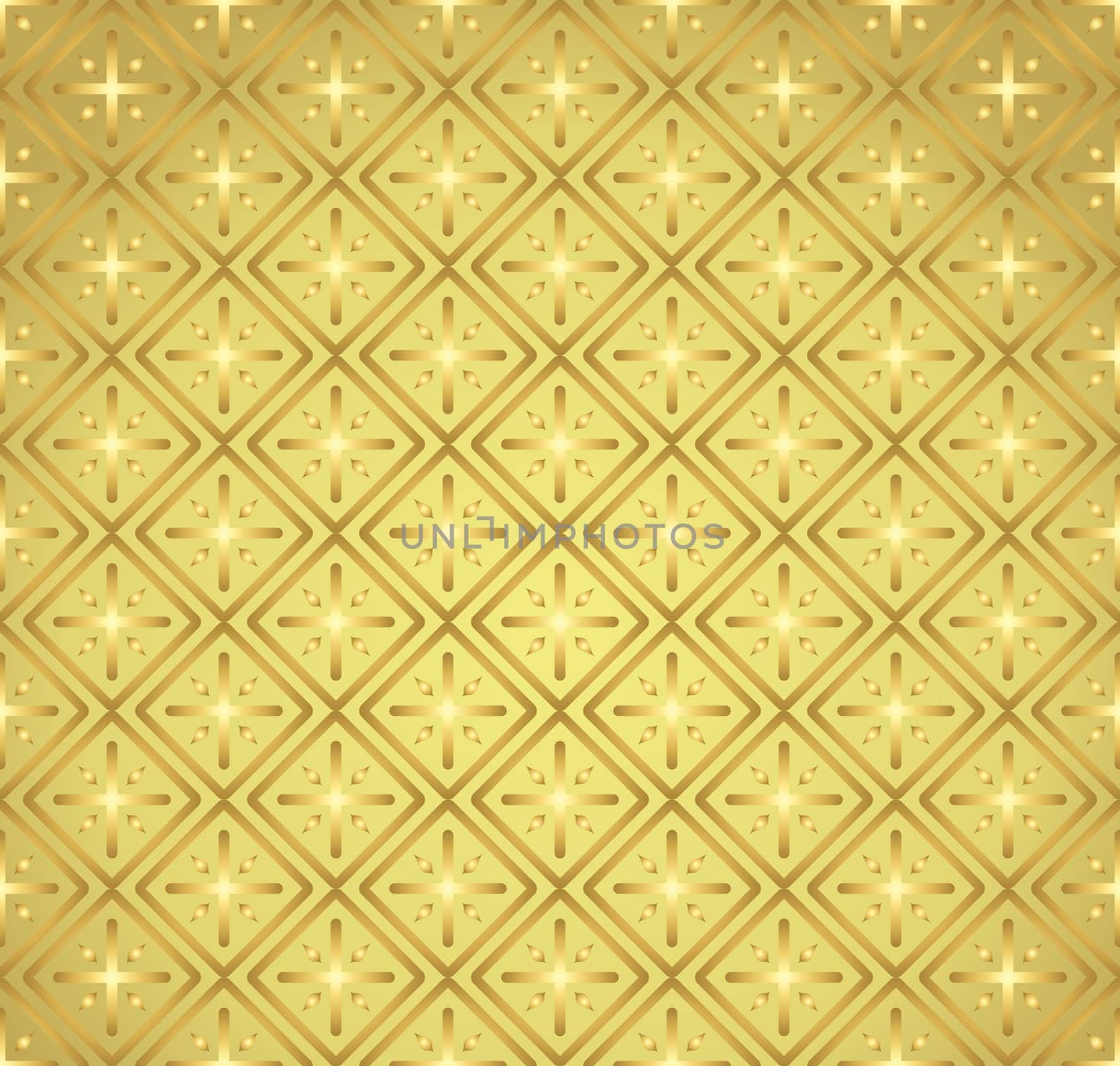 Gold Plus sign and rectangle shape seamless pattern. Abstract pattern style for graphic or modern design.
