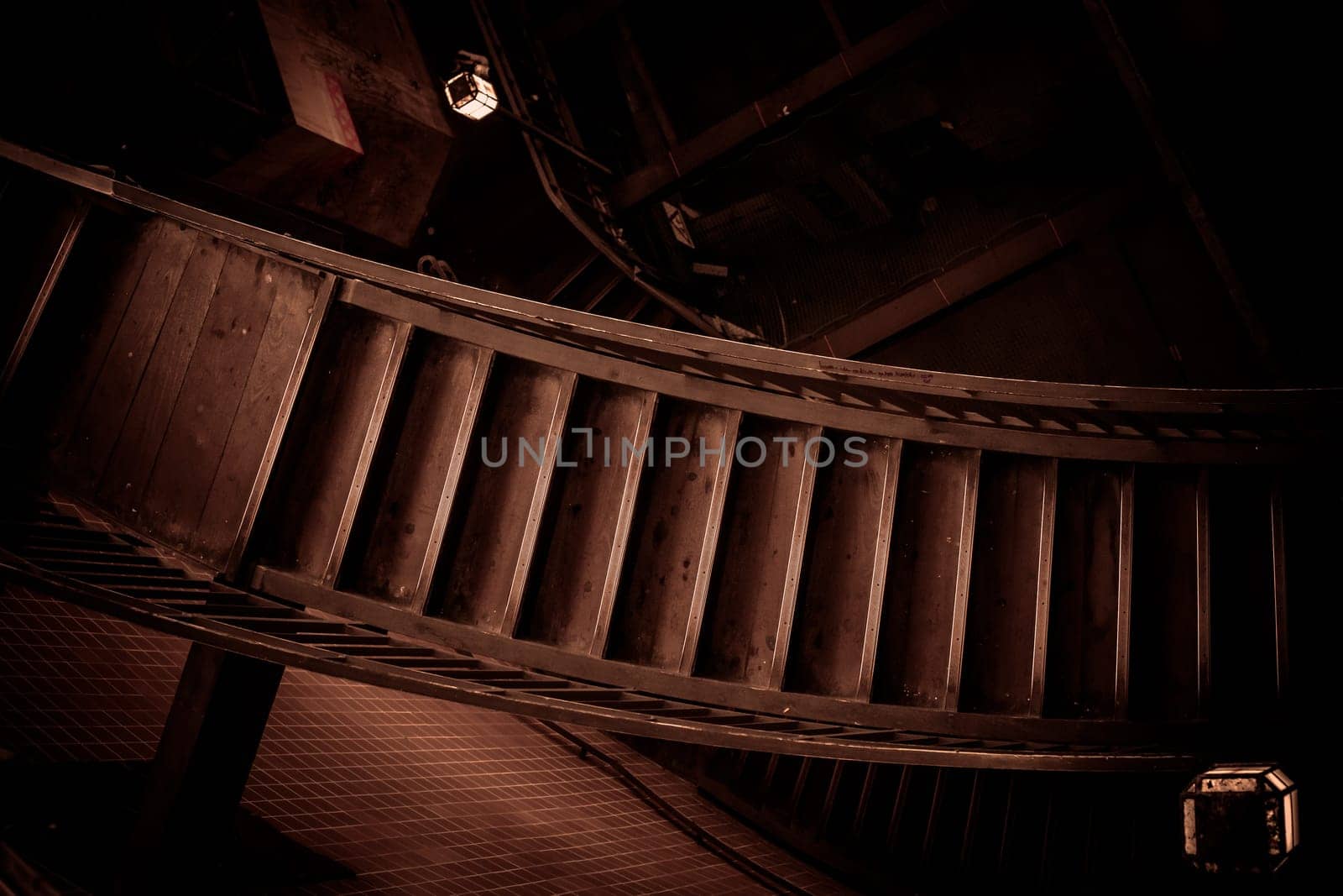Old stairway in sepia colors
