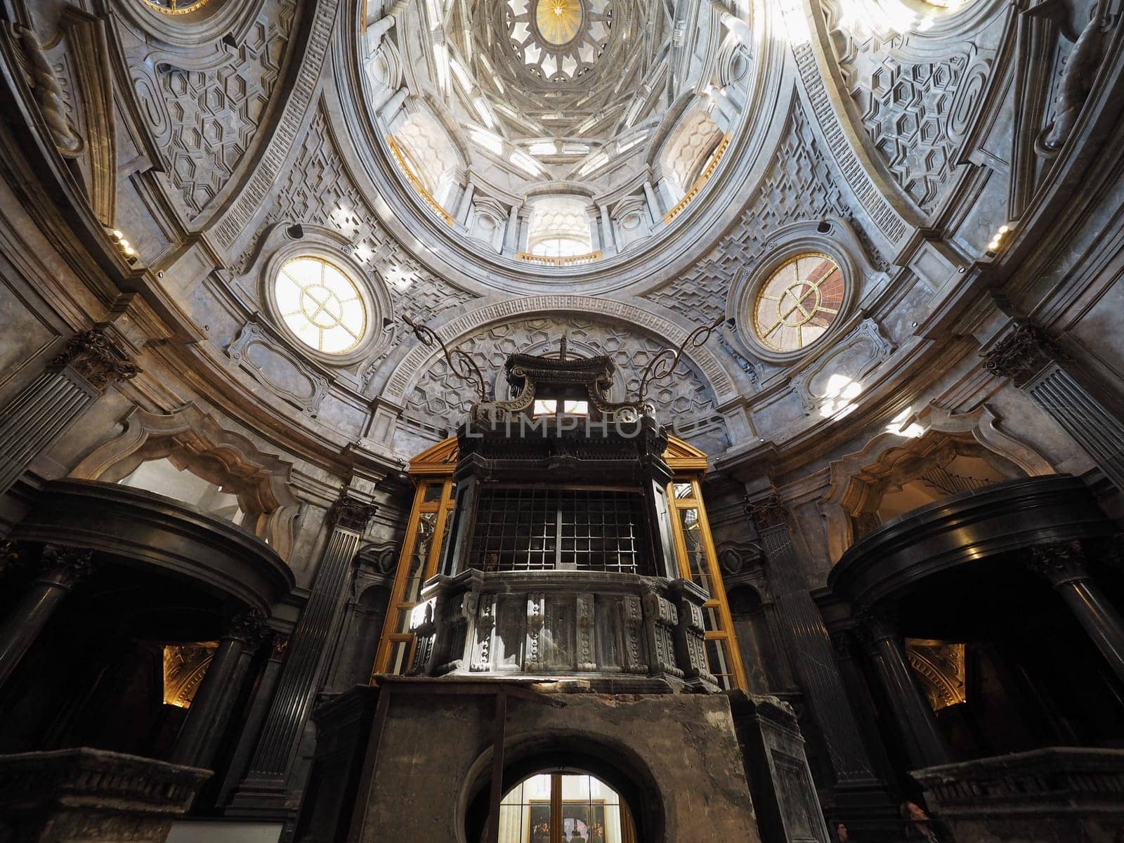 TURIN, ITALY - CIRCA OCTOBER 2018: Cupola cappella della Sindone meaning Holy Shroud chapel dome at Turin Cathedral