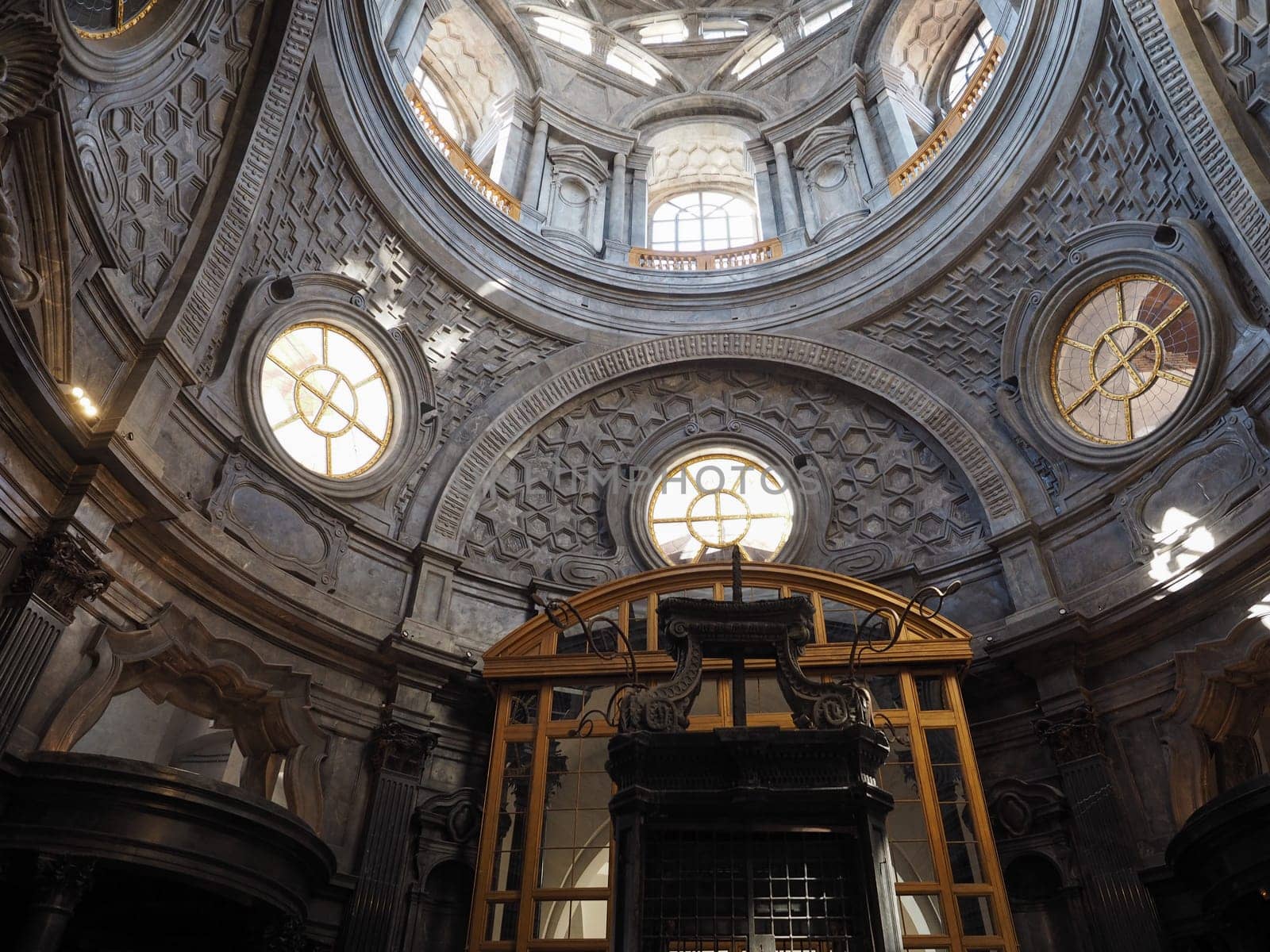 TURIN, ITALY - CIRCA OCTOBER 2018: Cupola cappella della Sindone meaning Holy Shroud chapel dome at Turin Cathedral