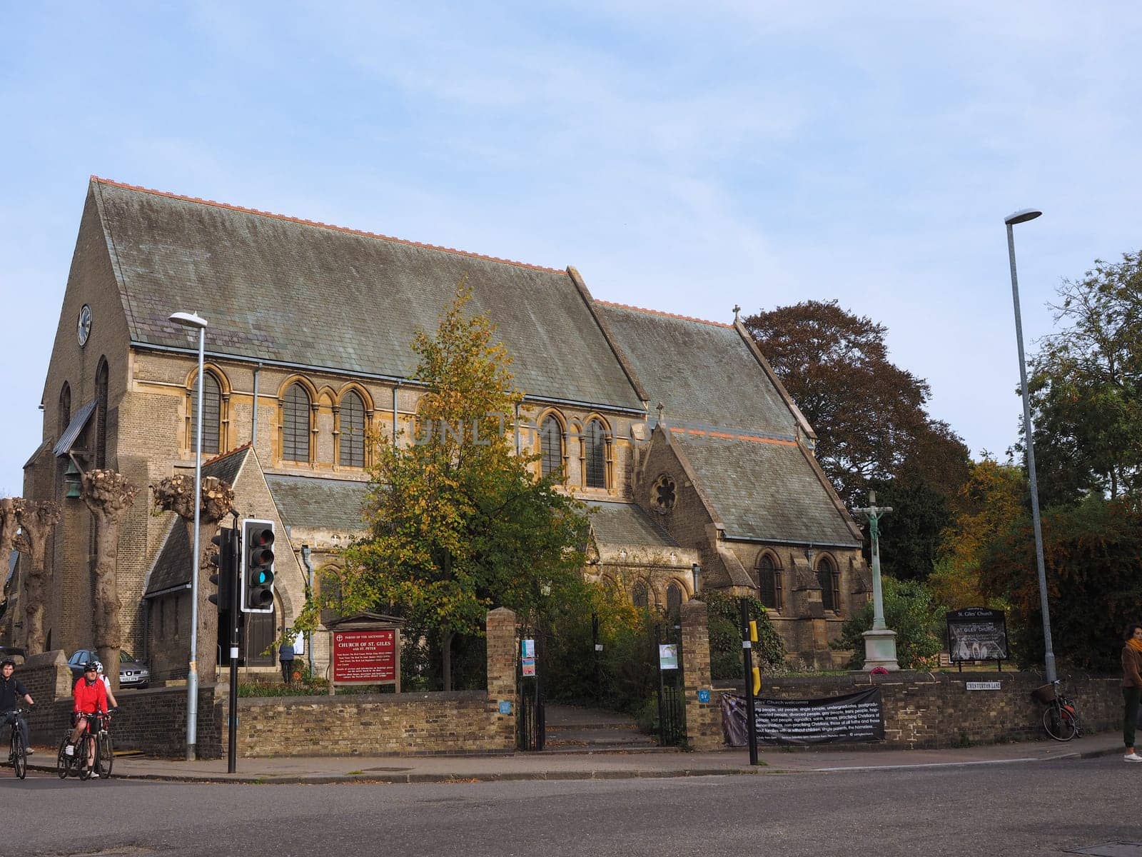 CAMBRIDGE, UK - CIRCA OCTOBER 2018: Church of St Giles with St Peter
