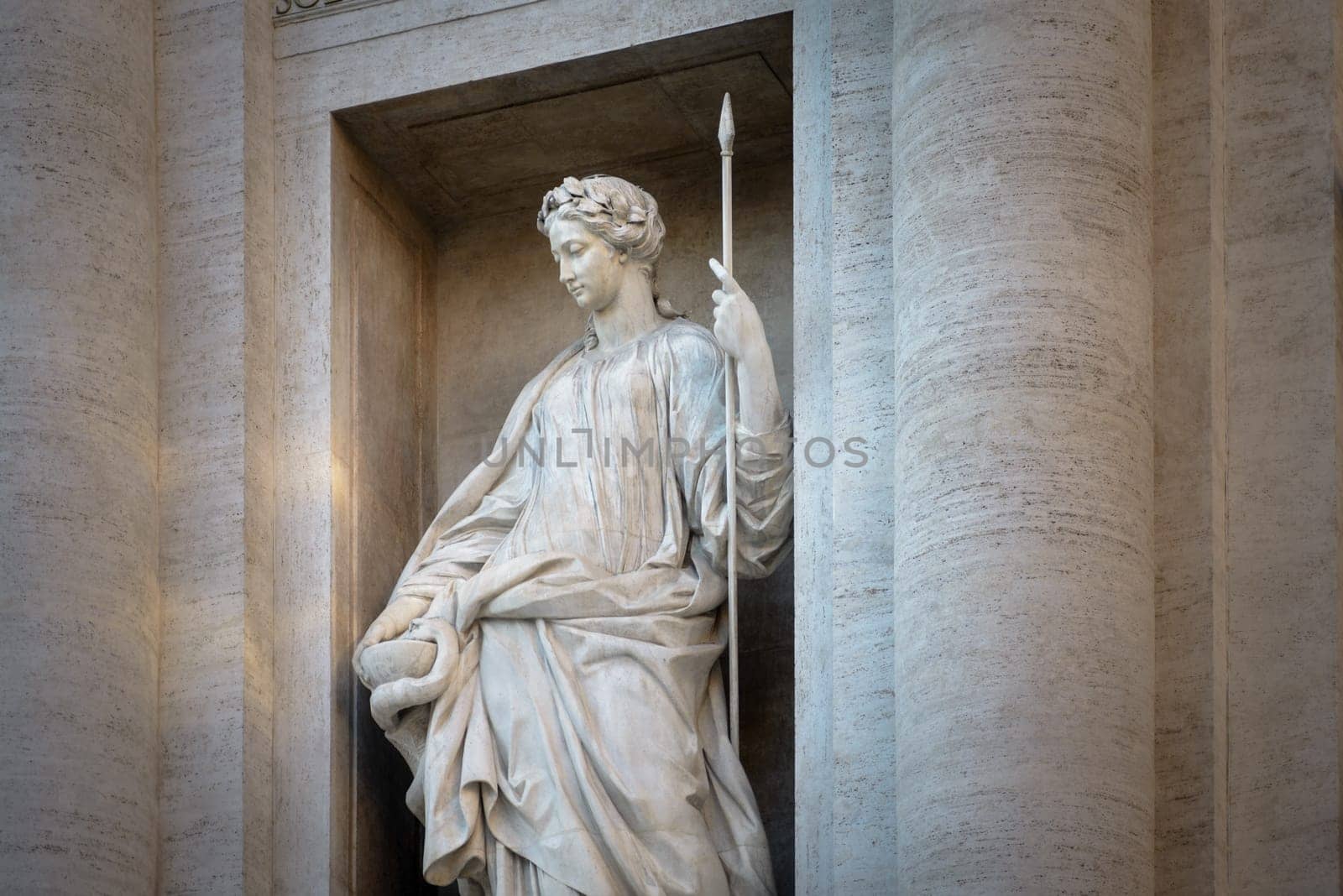 Particular of the famous Fontana di Trevi (Trevi's fountain) in Rome, Italy