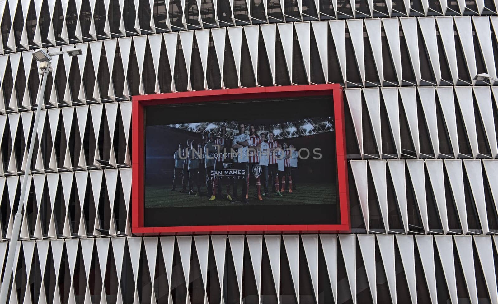 facade of mames stadium in bilbao, basque country, spain.