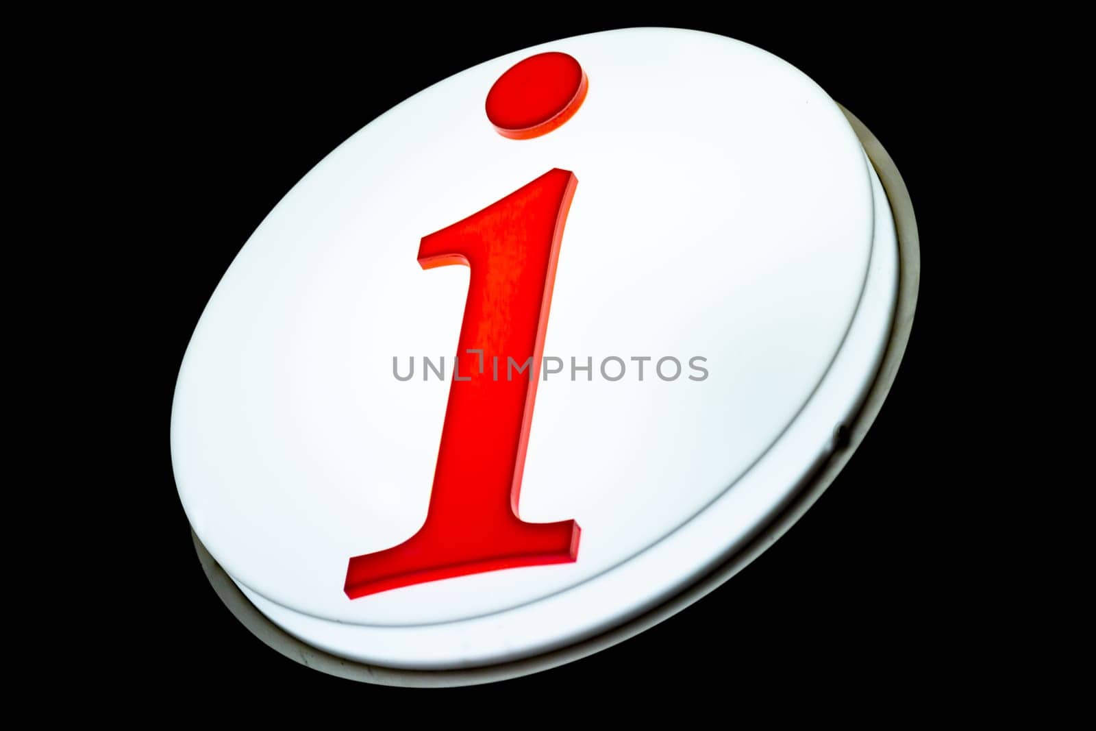 Information sign in circle shape on black background