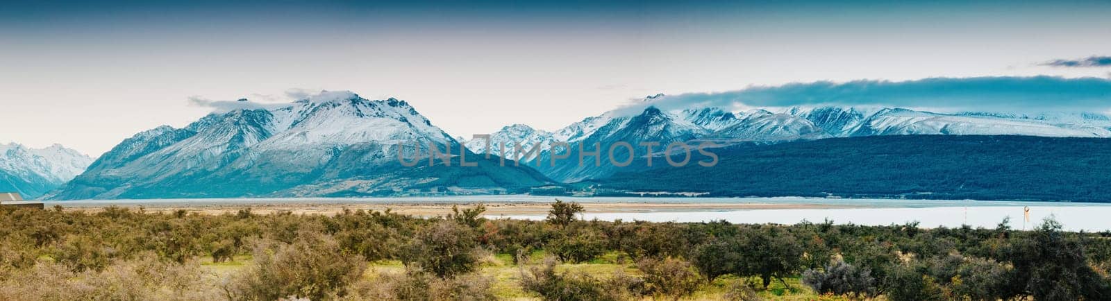 Snowcapped Mt. Cook Peak during Sunset in Mt. Cook National Park, magnificent rugged mountain with snow and ice, South Island, New Zealand