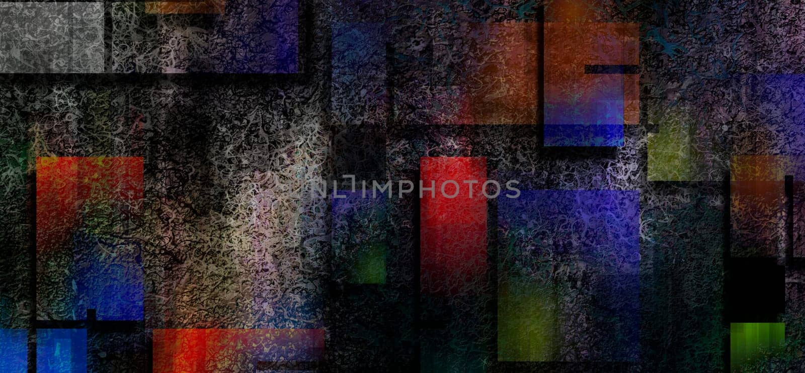 Modern Abstract, Geometric figures and swirling texture