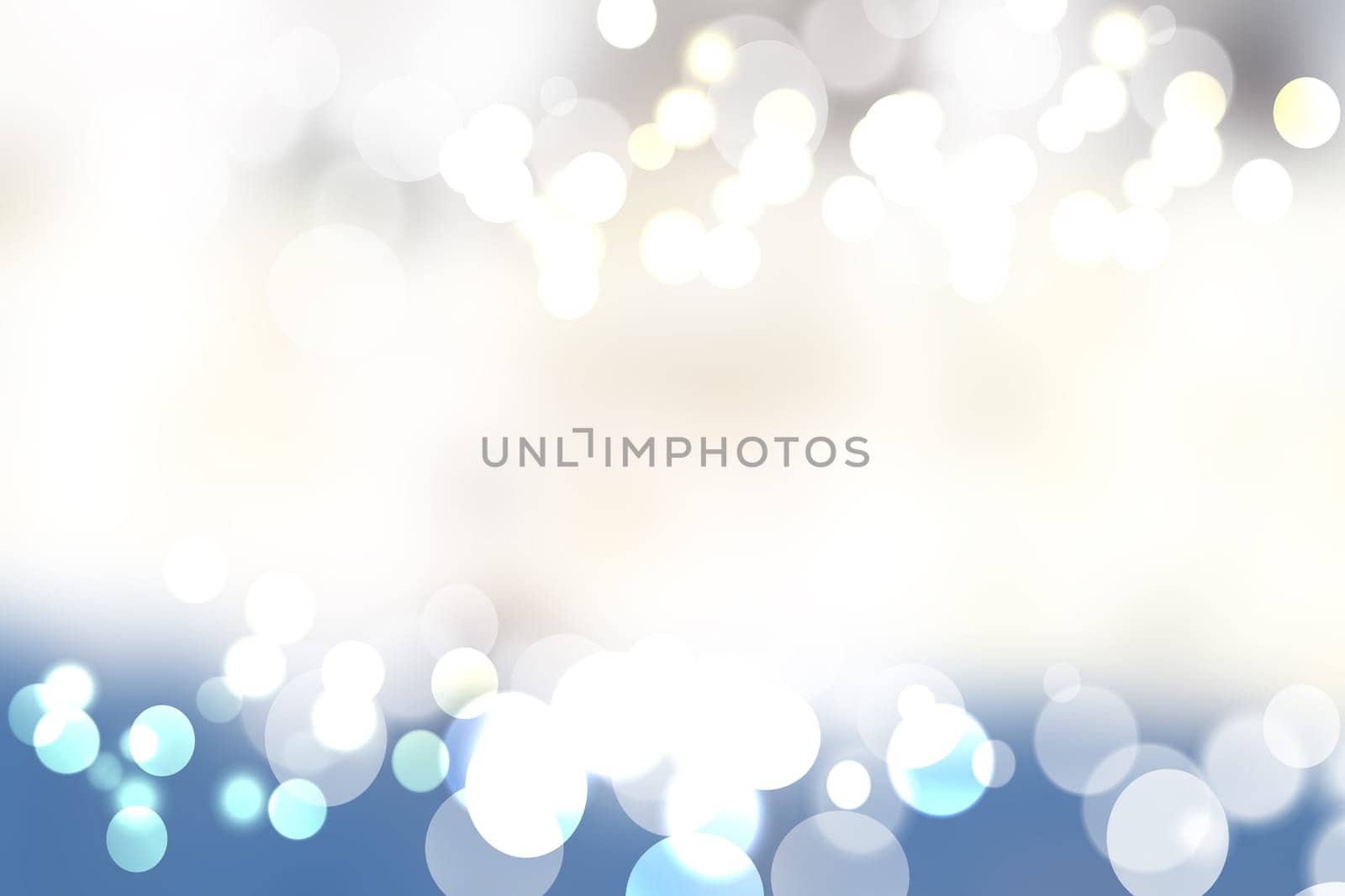Festive  silver blue bright abstract Bokeh with colorful circles. Template for your product display montage. Beautiful texture.