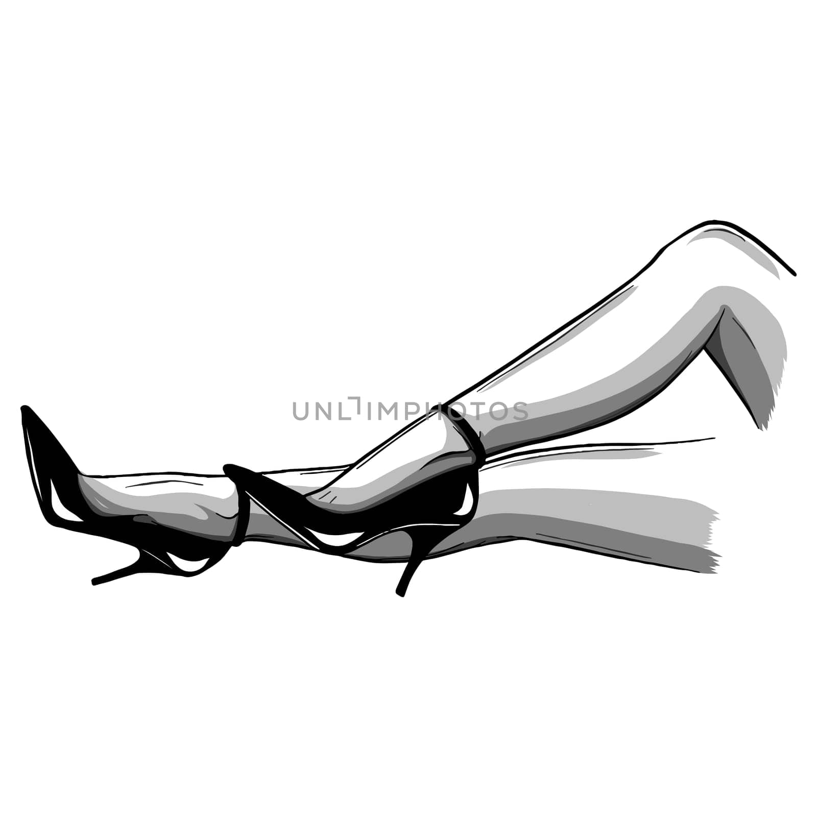 Vector girls in high heels. Fashion illustration. Female legs in shoes. Trendy picture in vogue style. Fashionable women. Stylish ladies.