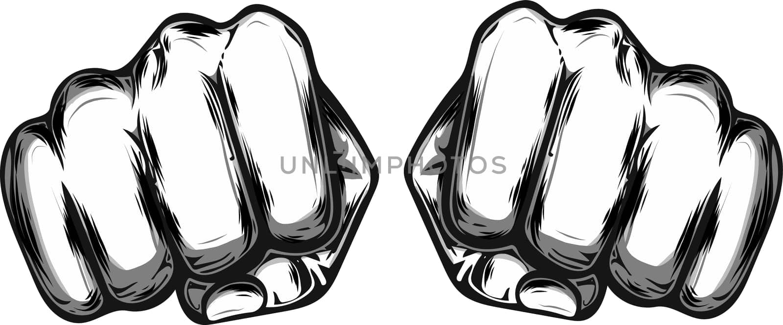 Fist male hand. Power sign