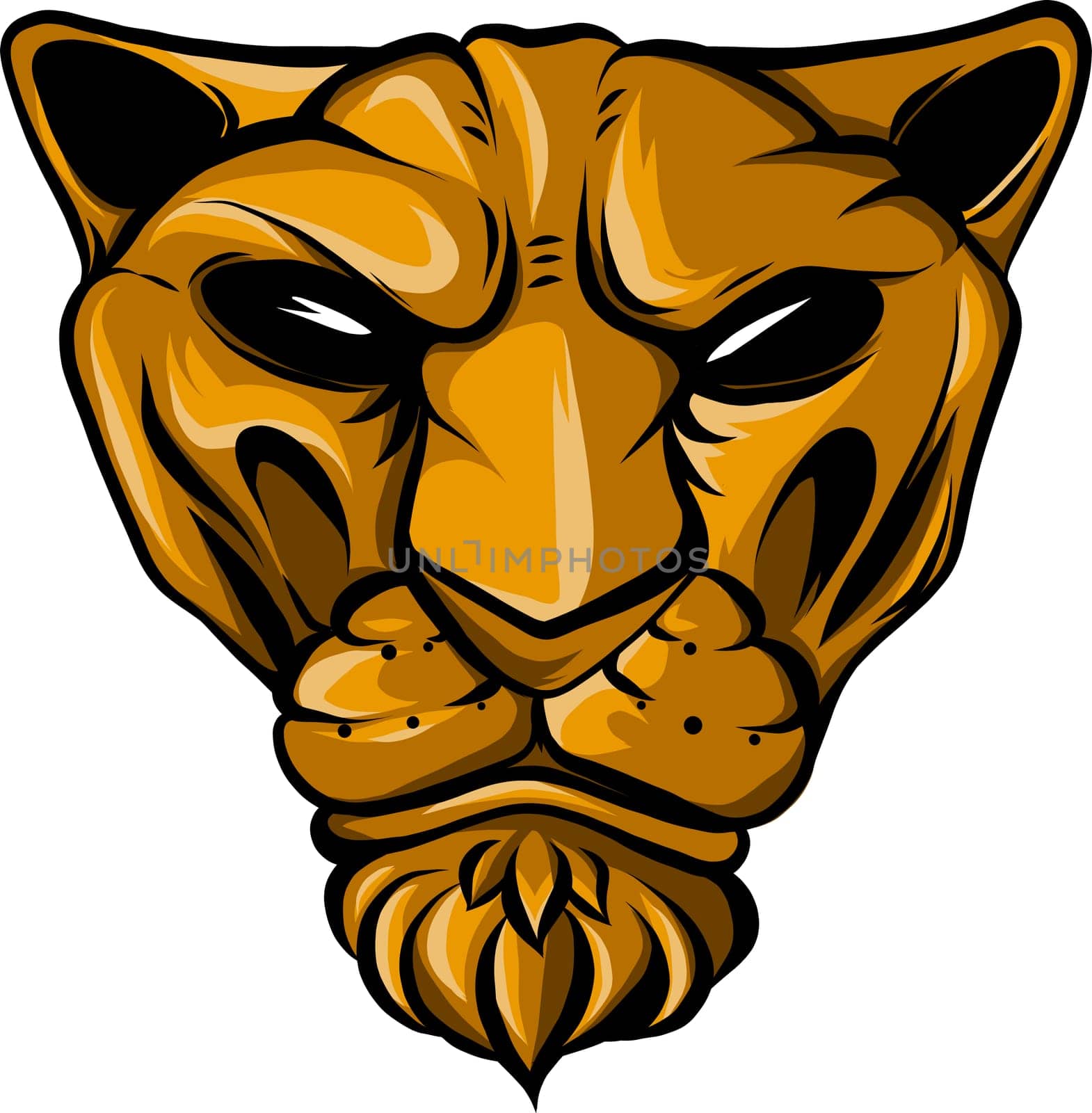 puma face vector illustration flat style