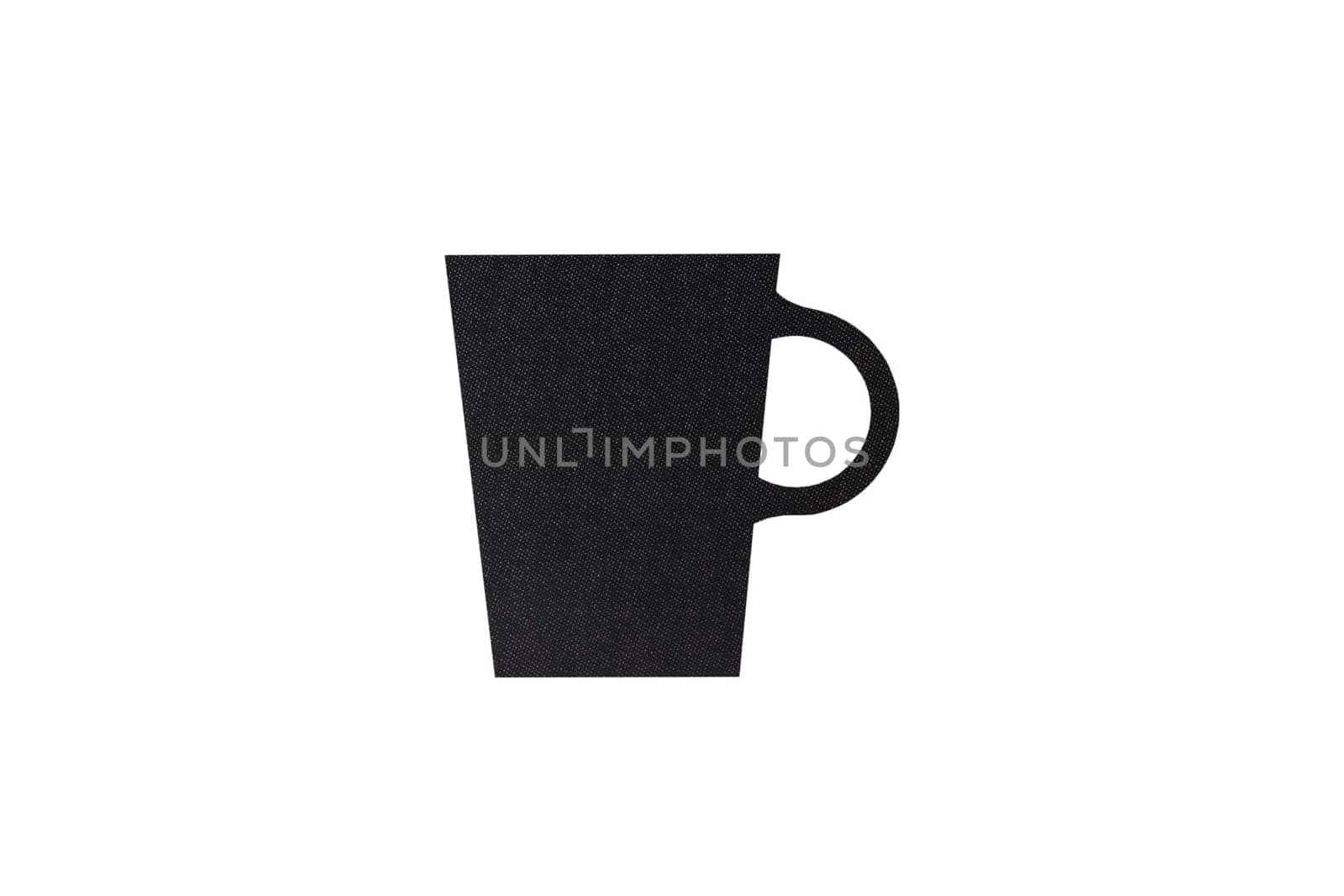 Coffee cup background isolated. Top view of details of a printed coffee cup on plastic isolated on a white background.