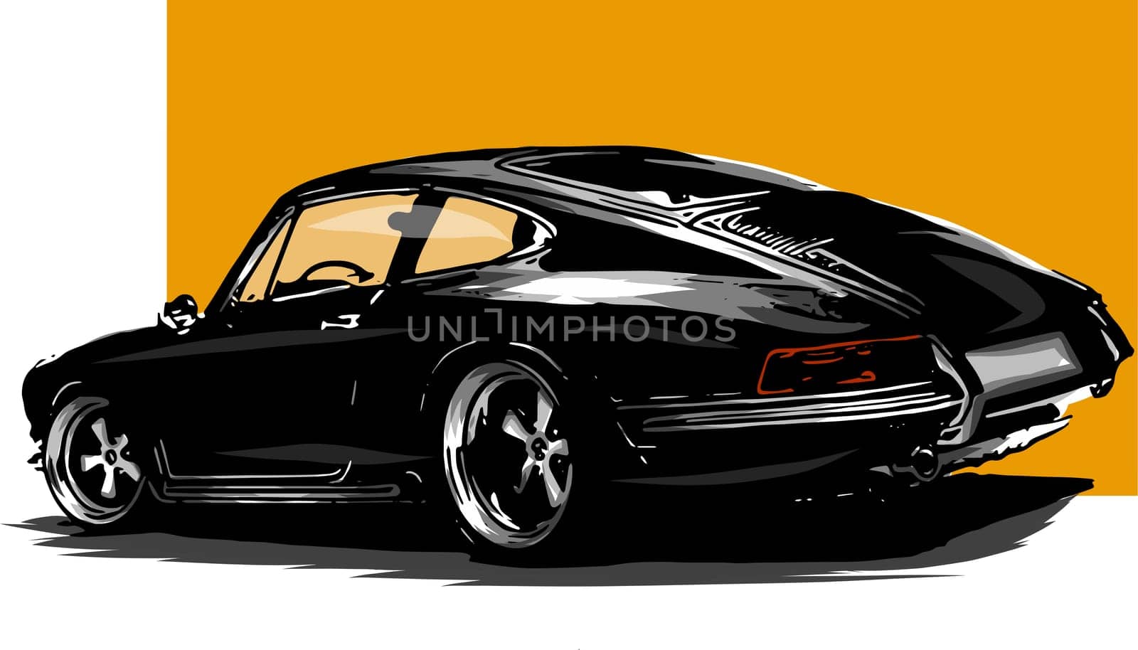 European classic sports car silhouettes, outlines, contours. Your Logo