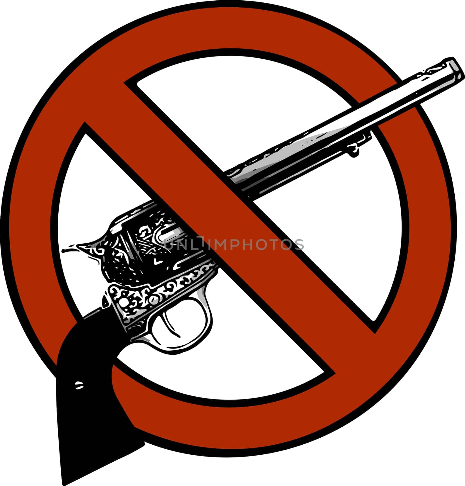 no gun sign - isolated illustration