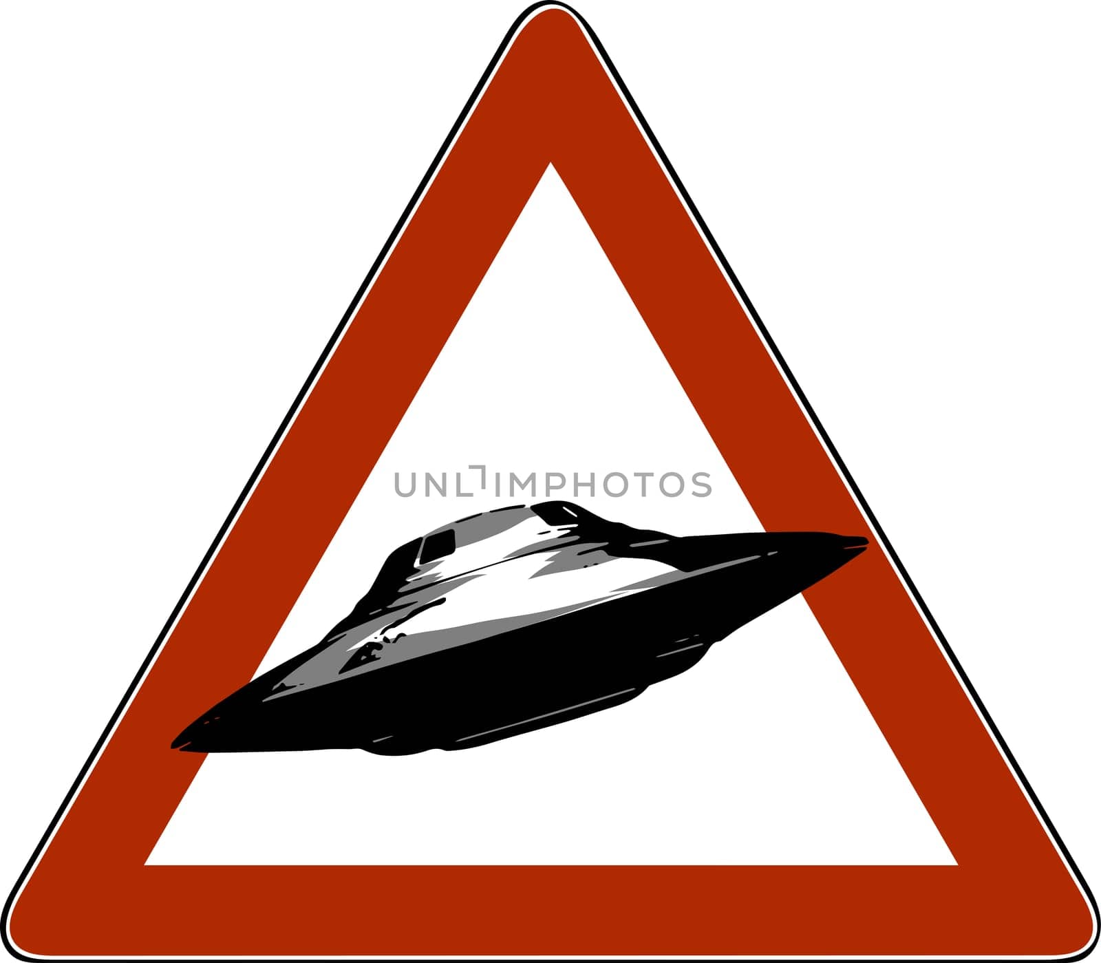 danger road signs UFO, icon