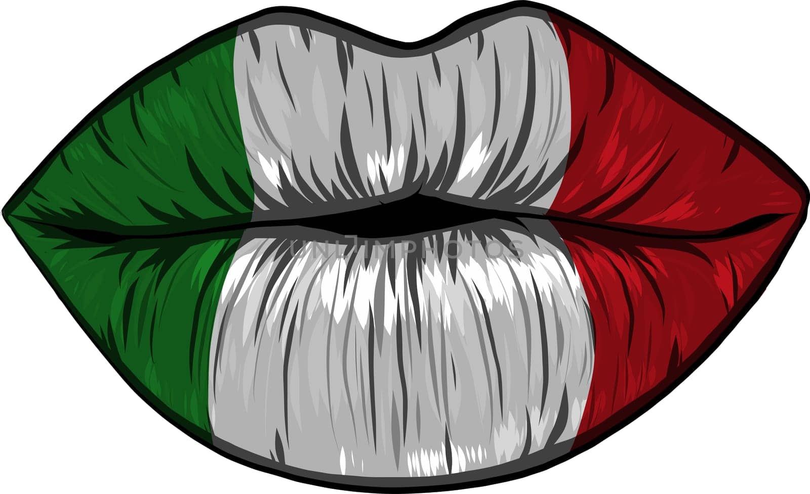 woman cartoon mounth with red lips