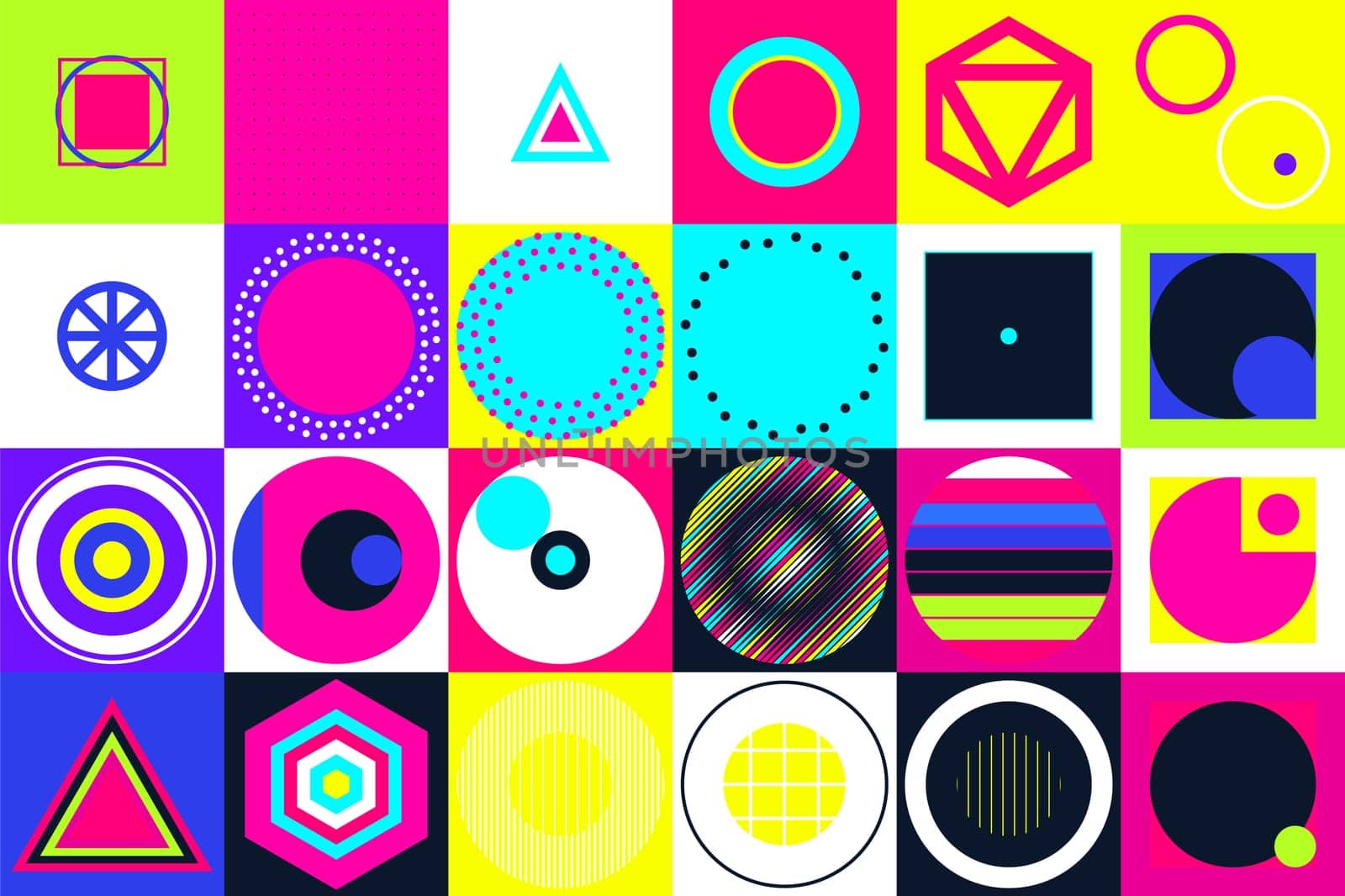 Geometric figures collection. Universal Vector colorful individual minimalistic forms designed to help you create fresh concepts. For Animation Logo Books Posters Stickers Web Patterns T-shirt etc