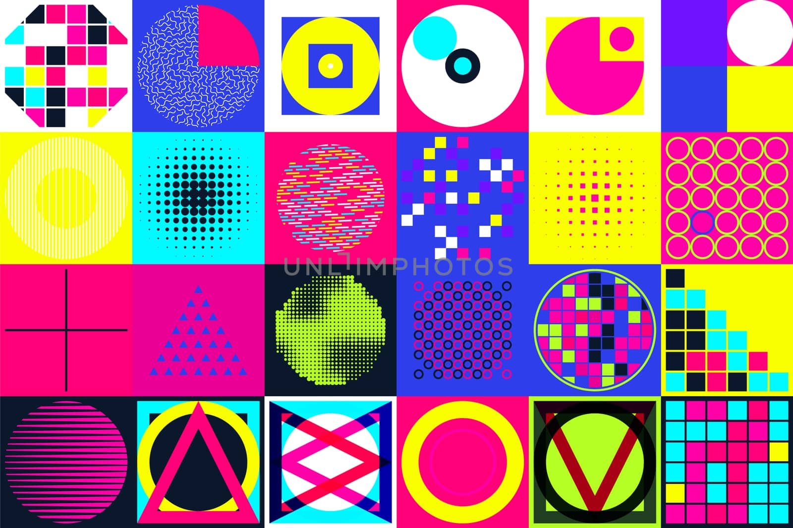 Geometric figures collection. Universal Vector colorful individual minimalistic forms designed to help you create fresh concepts. For Animation Logo Books Posters Stickers Web Patterns T-shirt etc
