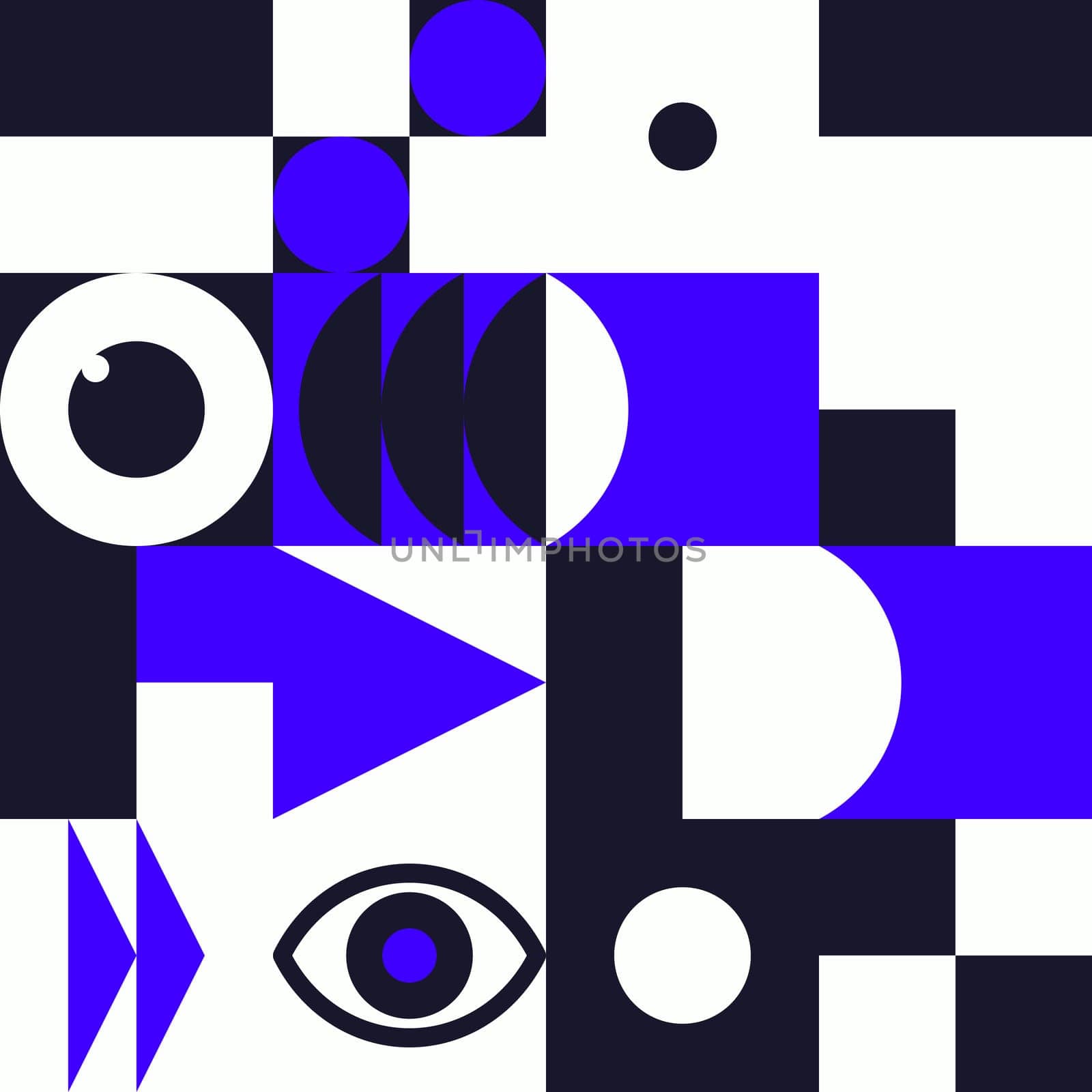 Simple geometric artwork with editable bold blocks. Scandinavian style. Universal abstract seamless pattern for wallpaper, web or prints cover, textile, ceramic tile etc.
