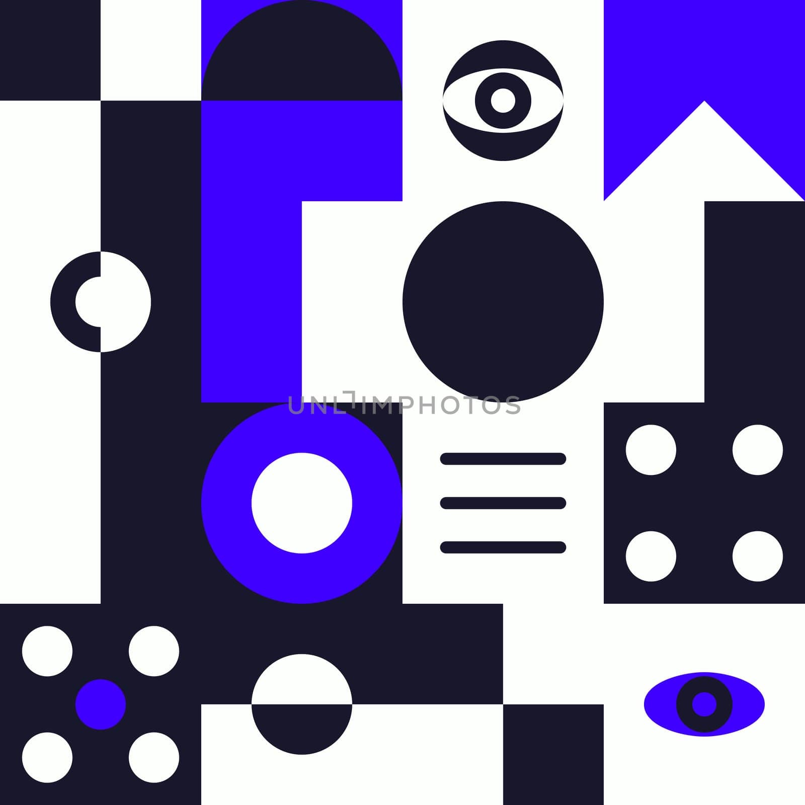 Simple geometric artwork with editable bold blocks. Scandinavian style. Universal abstract seamless pattern for wallpaper, web or prints cover, textile, ceramic tile etc.