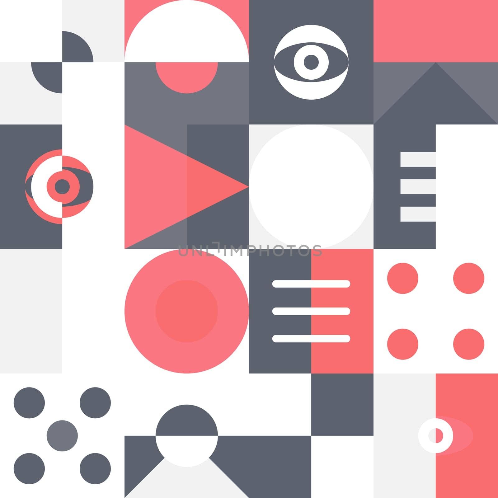 Simple geometric artwork with editable bold blocks. Scandinavian style. Universal abstract seamless pattern for wallpaper, web or prints cover, textile, ceramic tile etc.