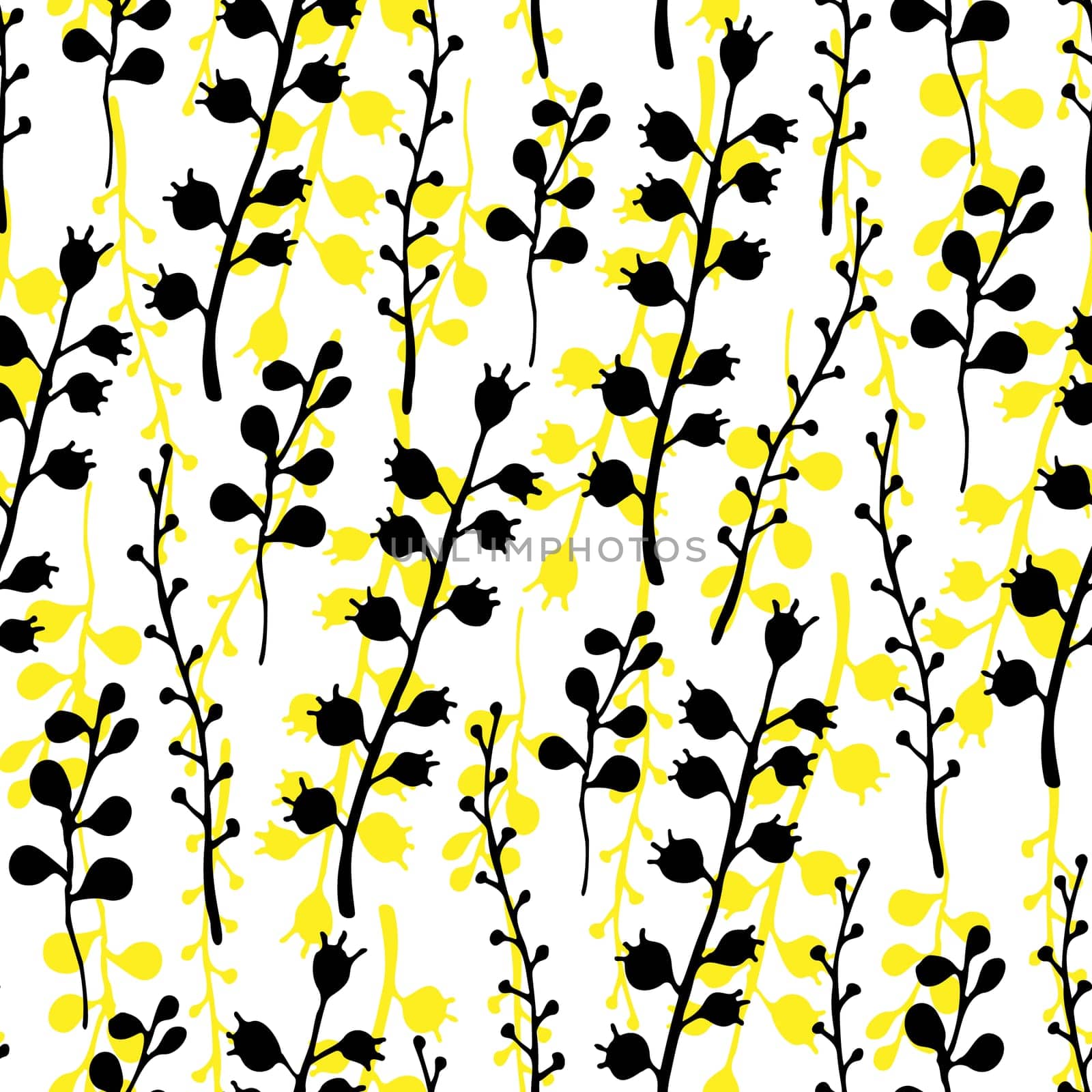 Floral seamless pattern. Vector nature bright background. Flourish wallpaper with plants Inflorescences