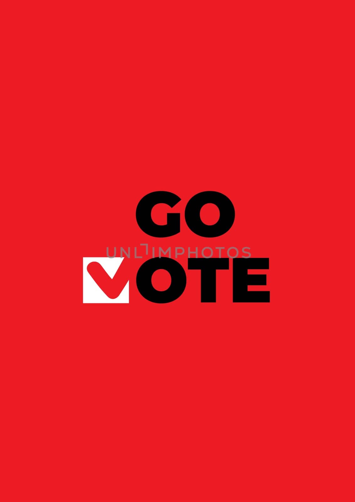 Go vote. Voting concept elections. Symbols vector design template. Red Check marks icon. Social motivational quote poster. Election campaign Flyer Leaflet ad
