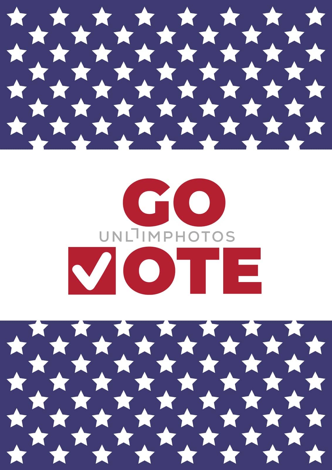 Go vote. Voting concept elections. Symbols vector design template. Red Check marks icon. Social motivational quote poster. Election campaign Flyer Leaflet ad