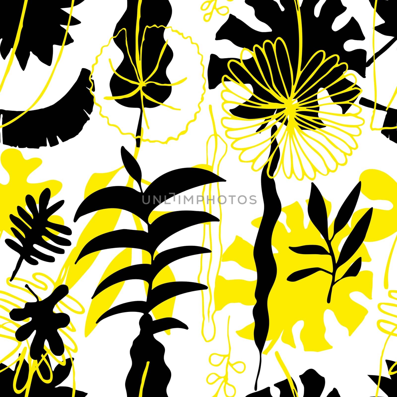 Floral seamless pattern. Vector nature bright background. Flourish wallpaper with plants Inflorescences
