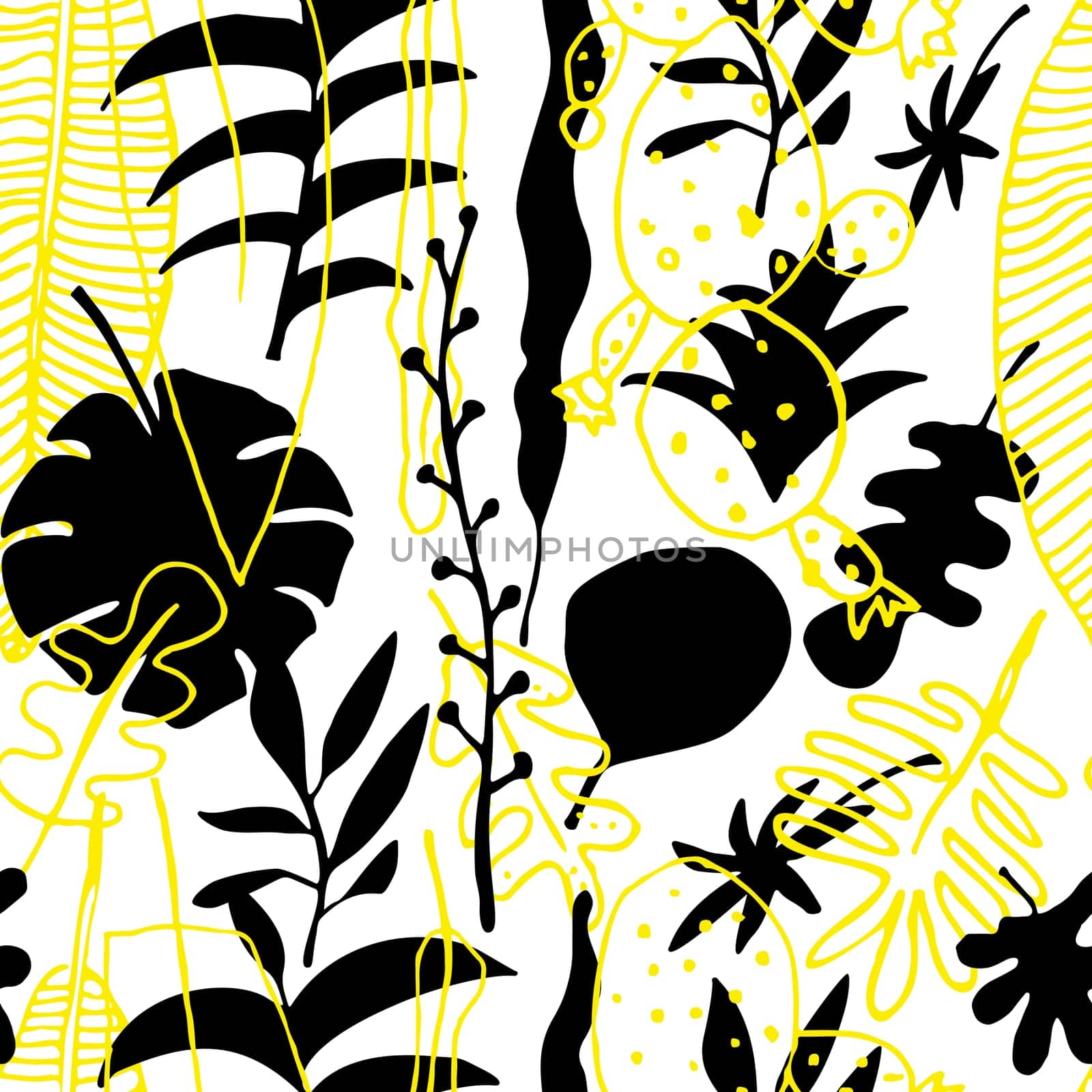 Floral seamless pattern. Vector nature bright background. Flourish wallpaper with plants Inflorescences