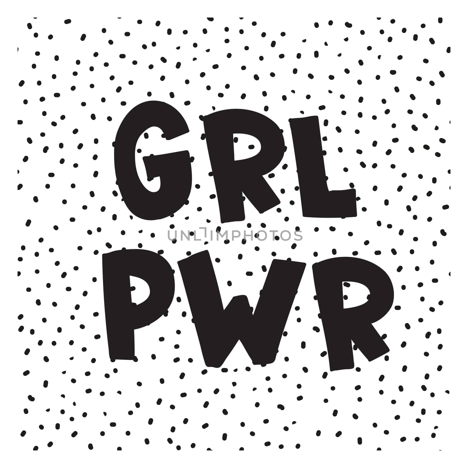 GRL PWR short quote. Girl Power simple cute illustration for print, bag, clothing. Perfect to stick on laptop, phone, wall everywhere. Modern feminist slogan, the latest tattoo trend