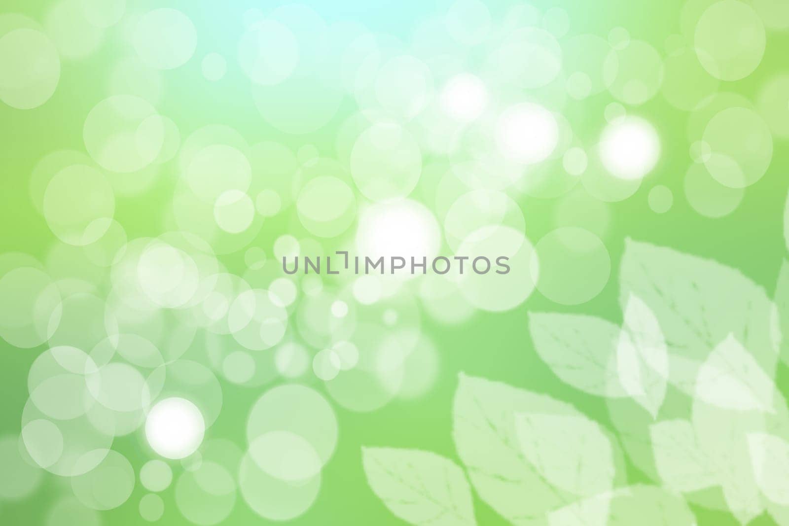 Abstract green light and white colorful summer or spring bokeh background. Beautiful texture.