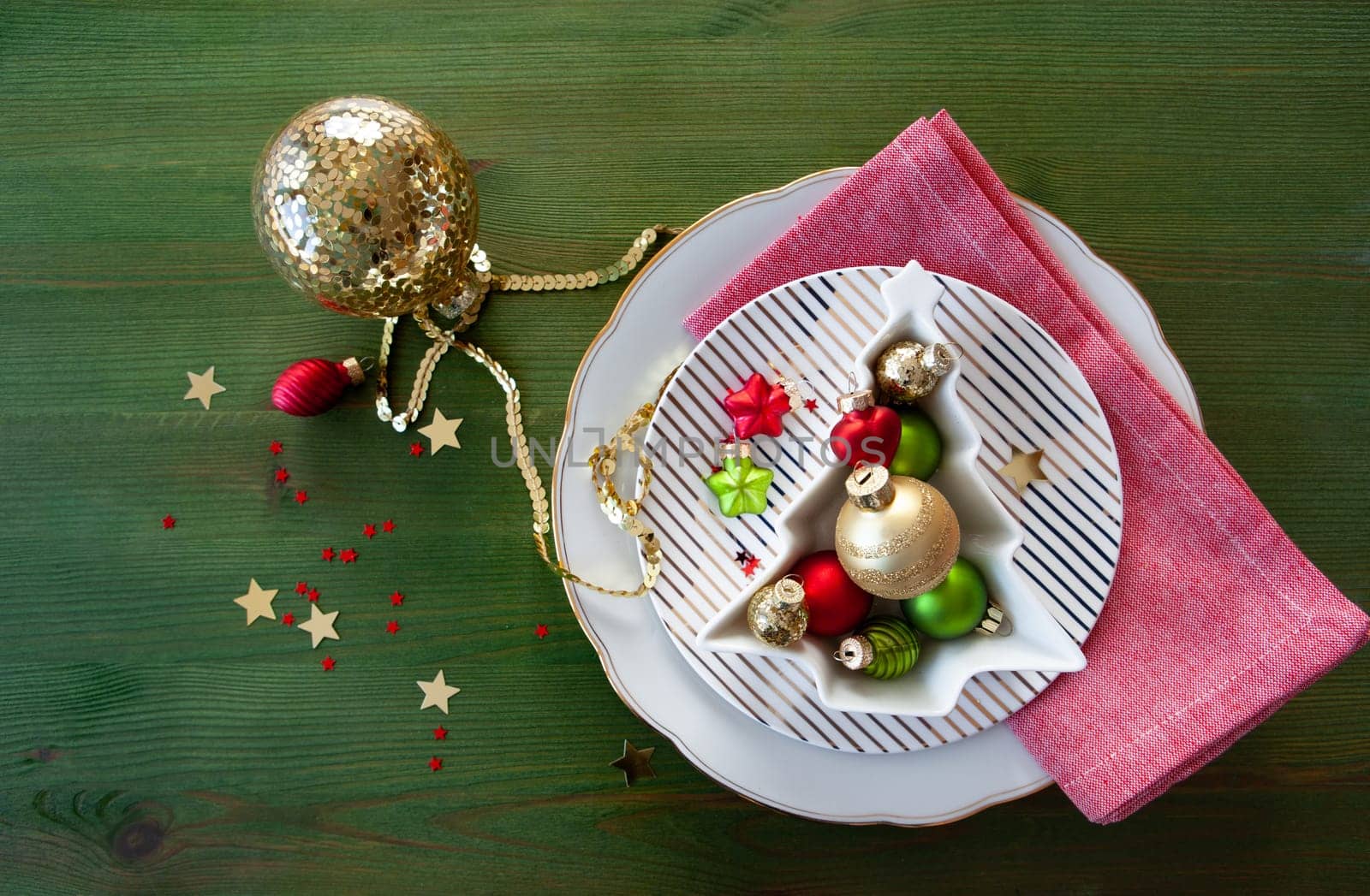 Festive table sitting with decorations for the holiday season