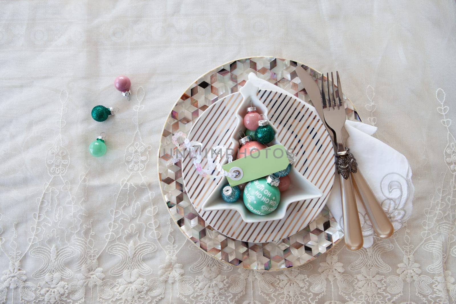 Festive table sitting with decorations for the holiday season