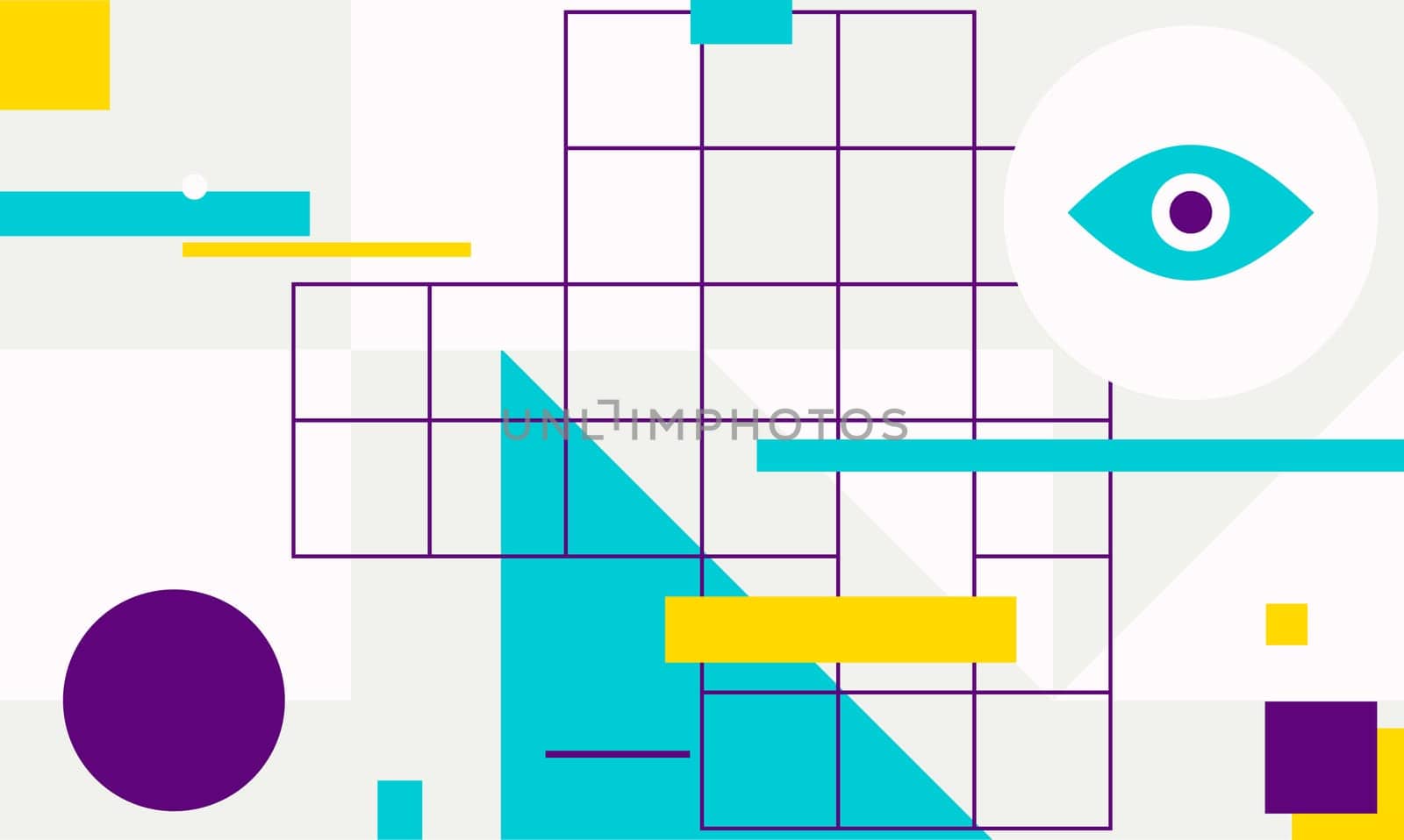 Minimal geometric web banner design. Vector template with shapes elements. Bauhaus, modern, hipster style