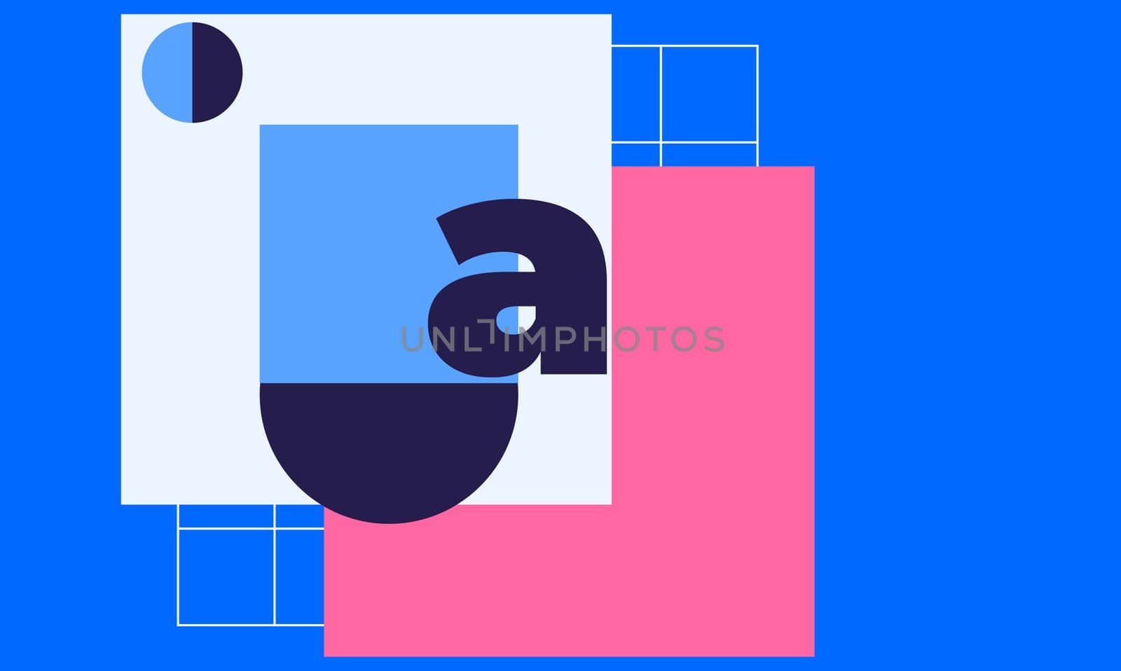 Minimal geometric web banner design. Vector template with shapes elements. Bauhaus, modern, hipster style