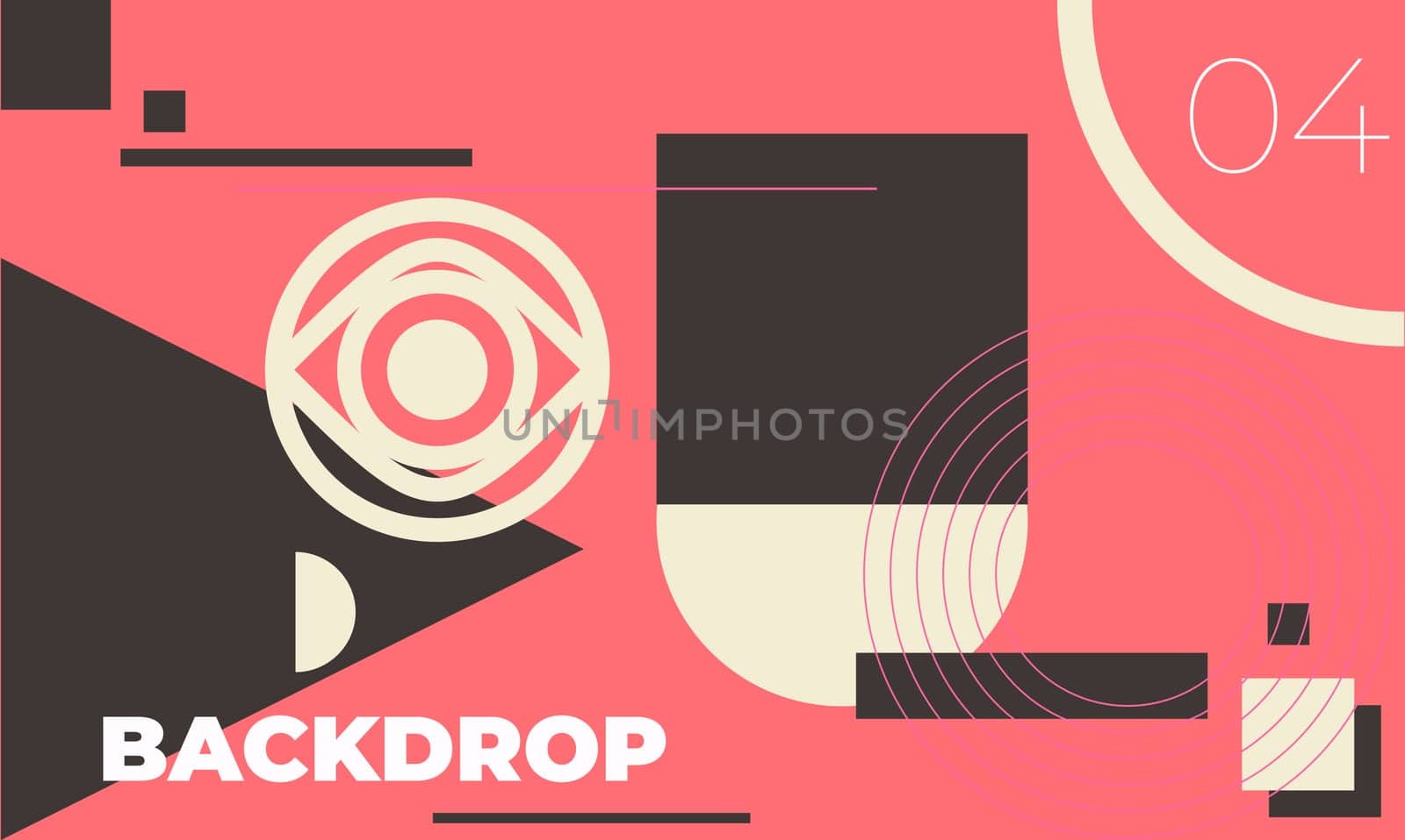 Minimal geometric web banner design. Vector template with shapes elements. Bauhaus, modern, hipster style