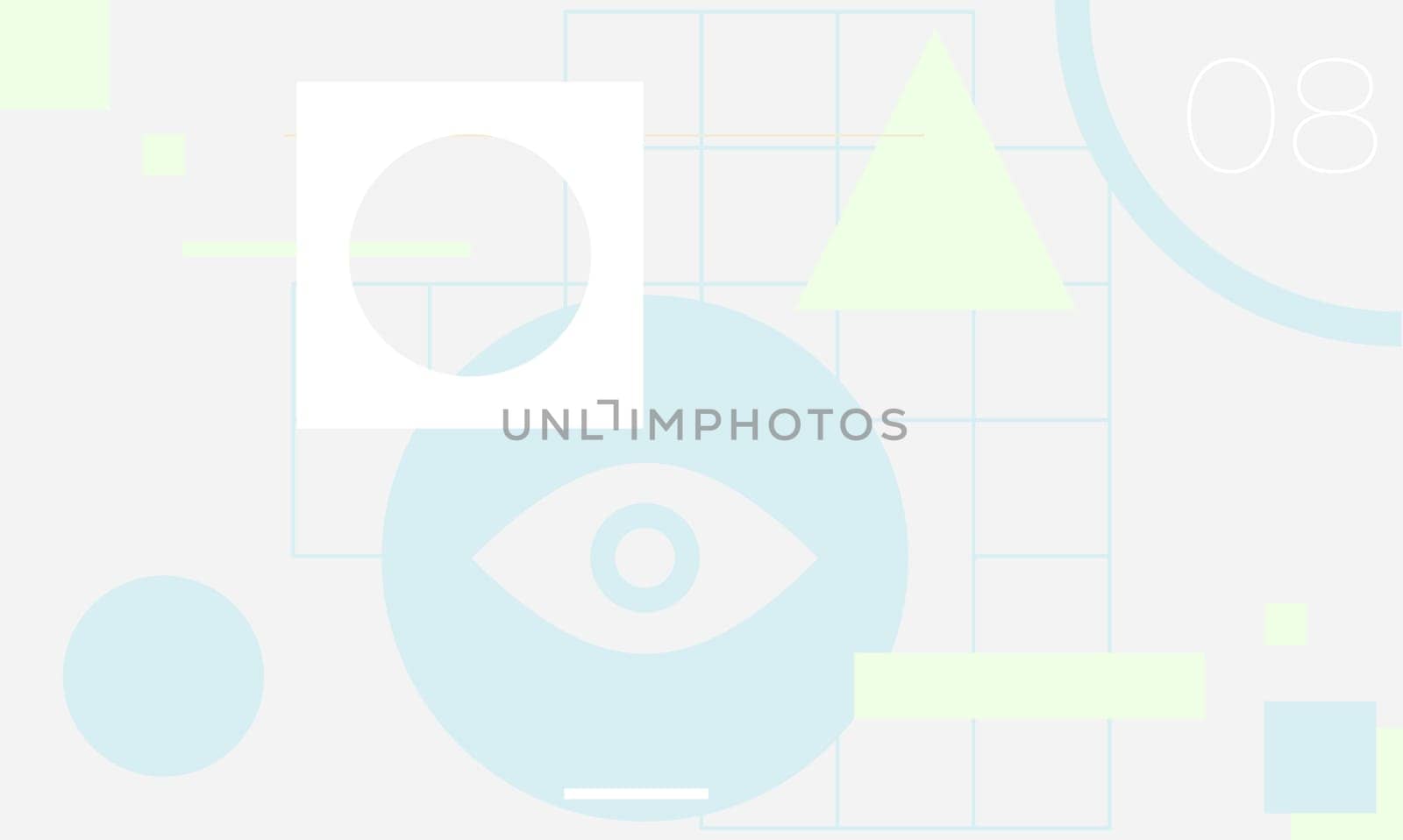 Minimal geometric web banner design. Vector template with shapes elements. Bauhaus, modern, hipster style
