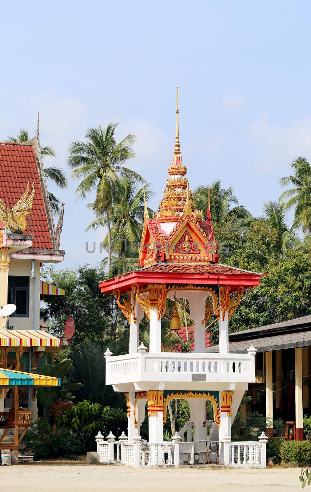 Buddhist temple is photographed a close up