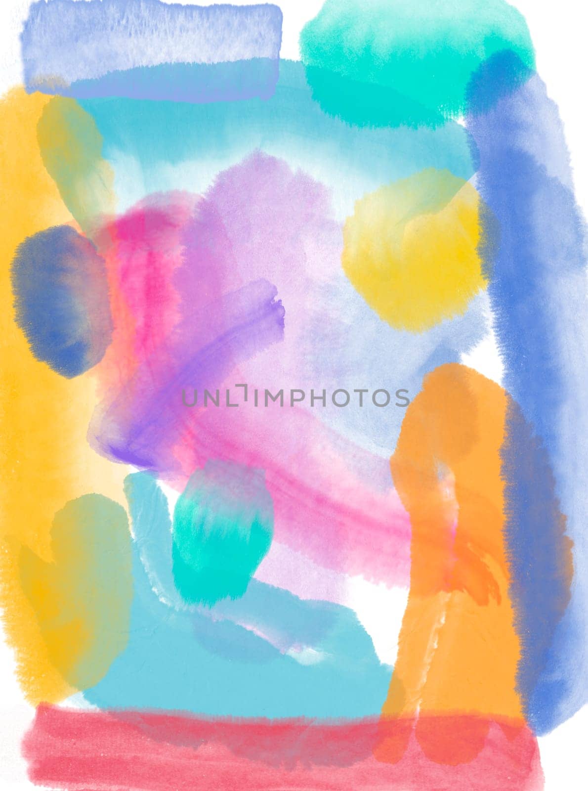 Digital Watercolor Painting Abstract Textured Colorful Background