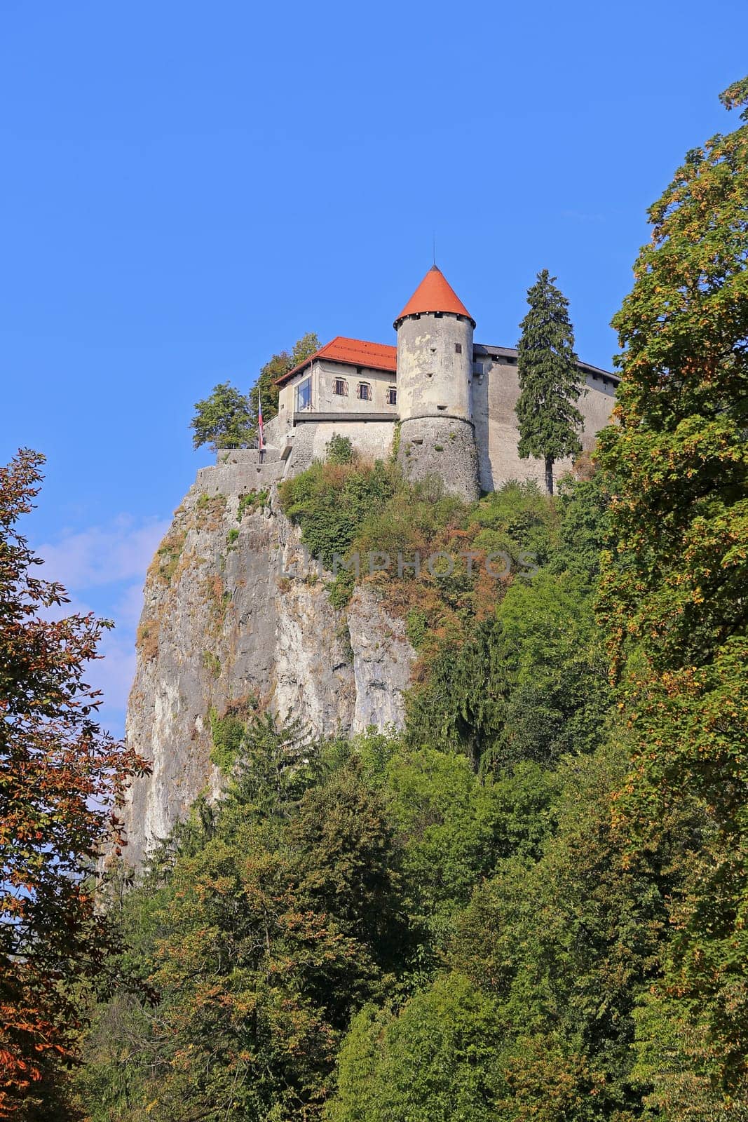 The hilltop castle in Bled in Slovenia