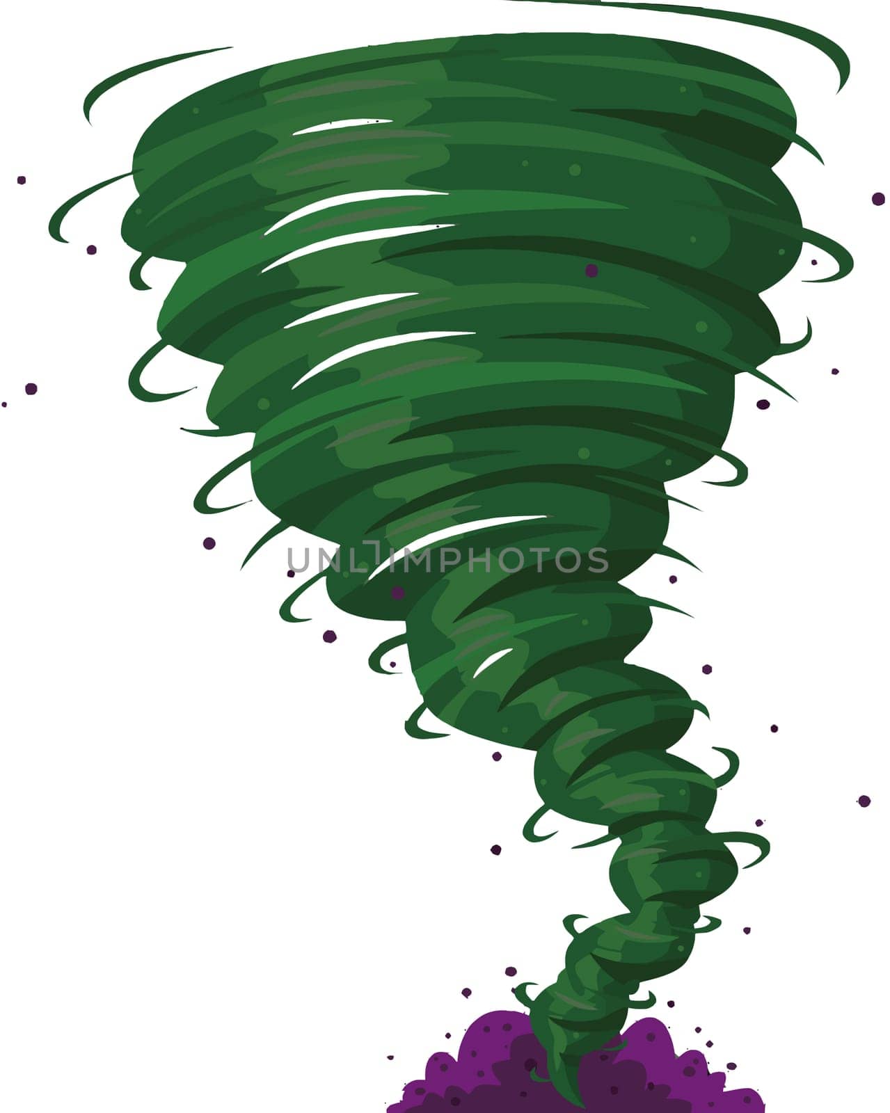 green tornado wind hurricane twist nature power speed weather illustration