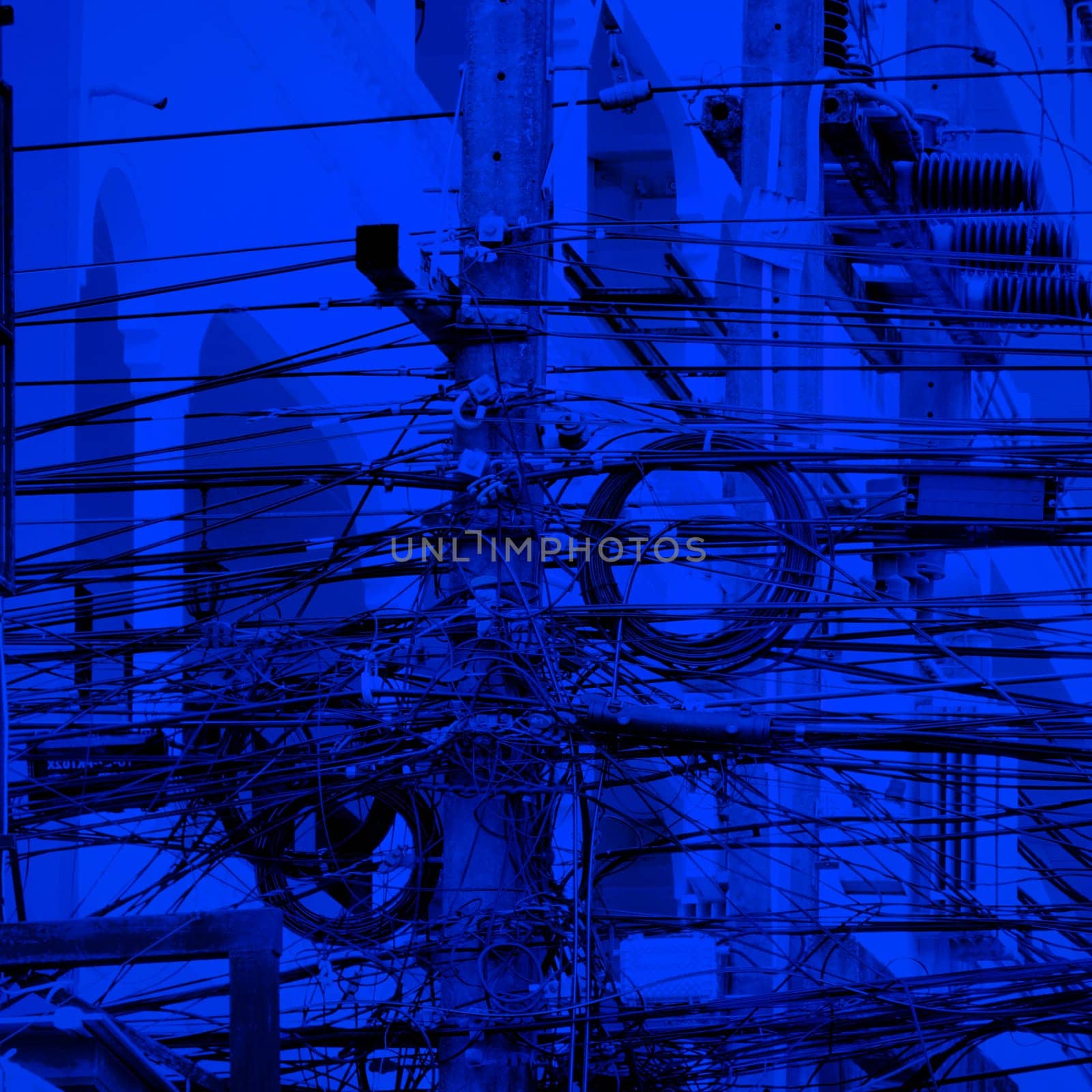 an image of a metal tower of Power Lines