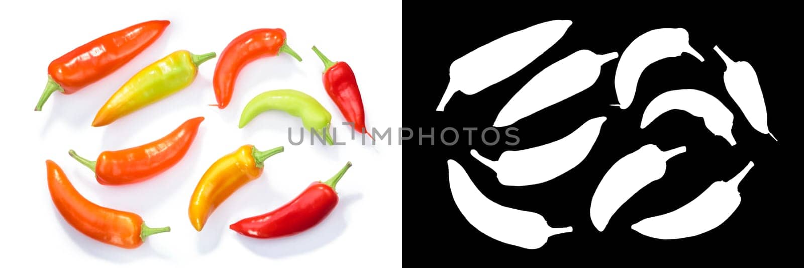 Gabi hot Hungarian paprika peppers (an Hot Wax type), top view