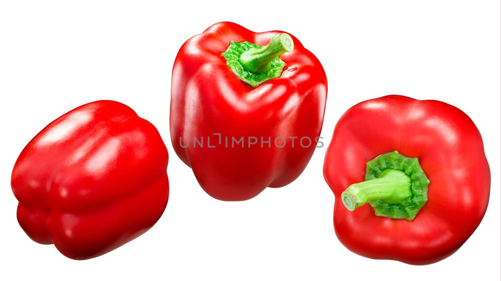Red Bell Pepper (Capsicum annuum fruit), whole pods, California Wonder variety