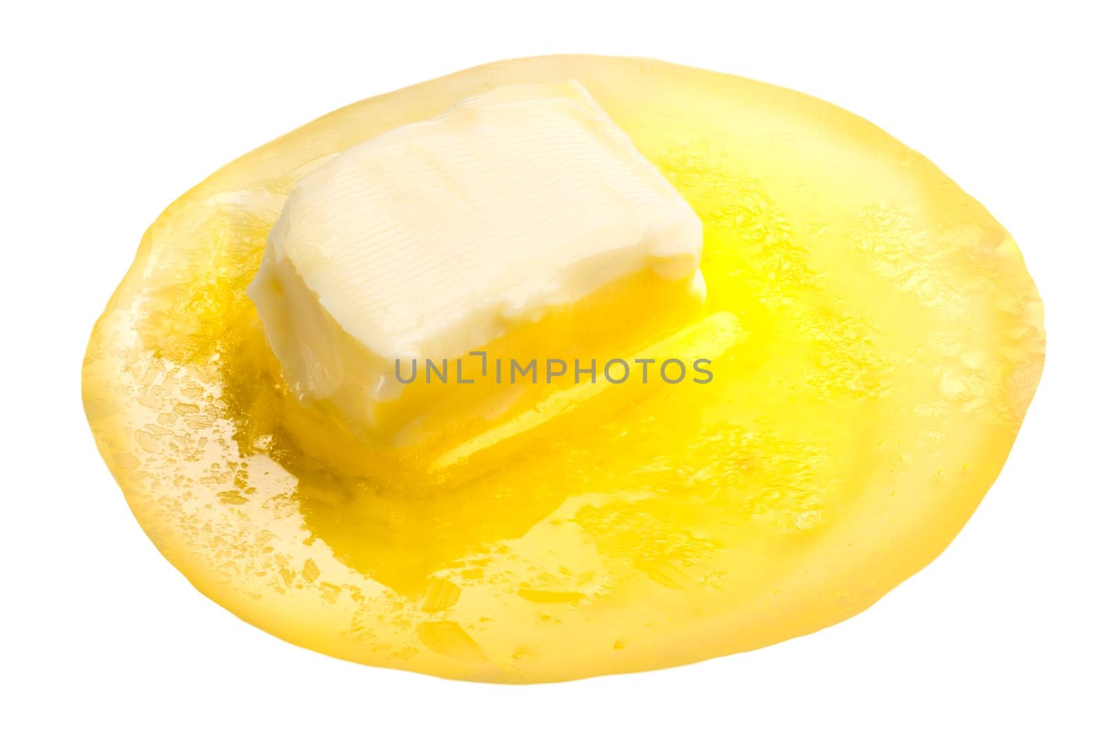 Melted butter with butter piece floating