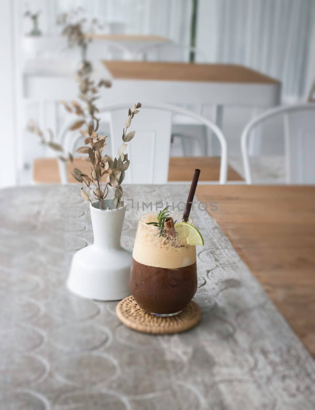 Waking up drink of lime coffee, stock photo