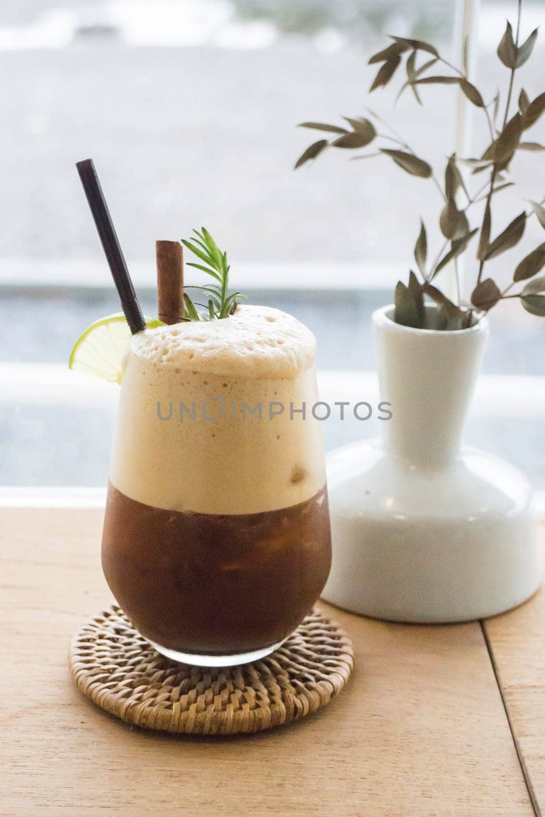 Waking up drink of lime coffee, stock photo