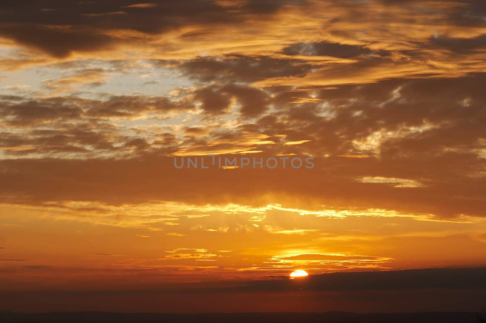 Shot of the sky and clouds at sunset