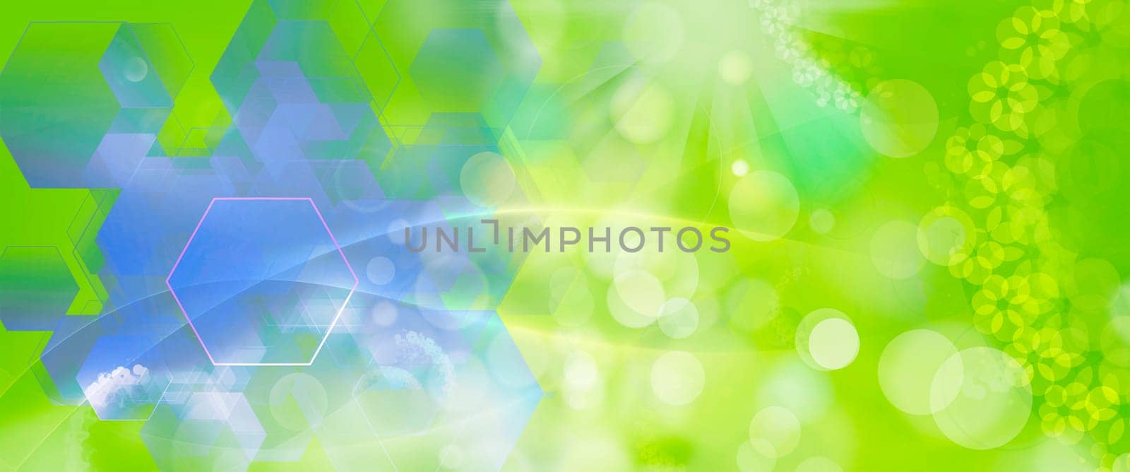 Illustration of a cell structure with copyspace. Medical health, medical technology, radiotherapy background.