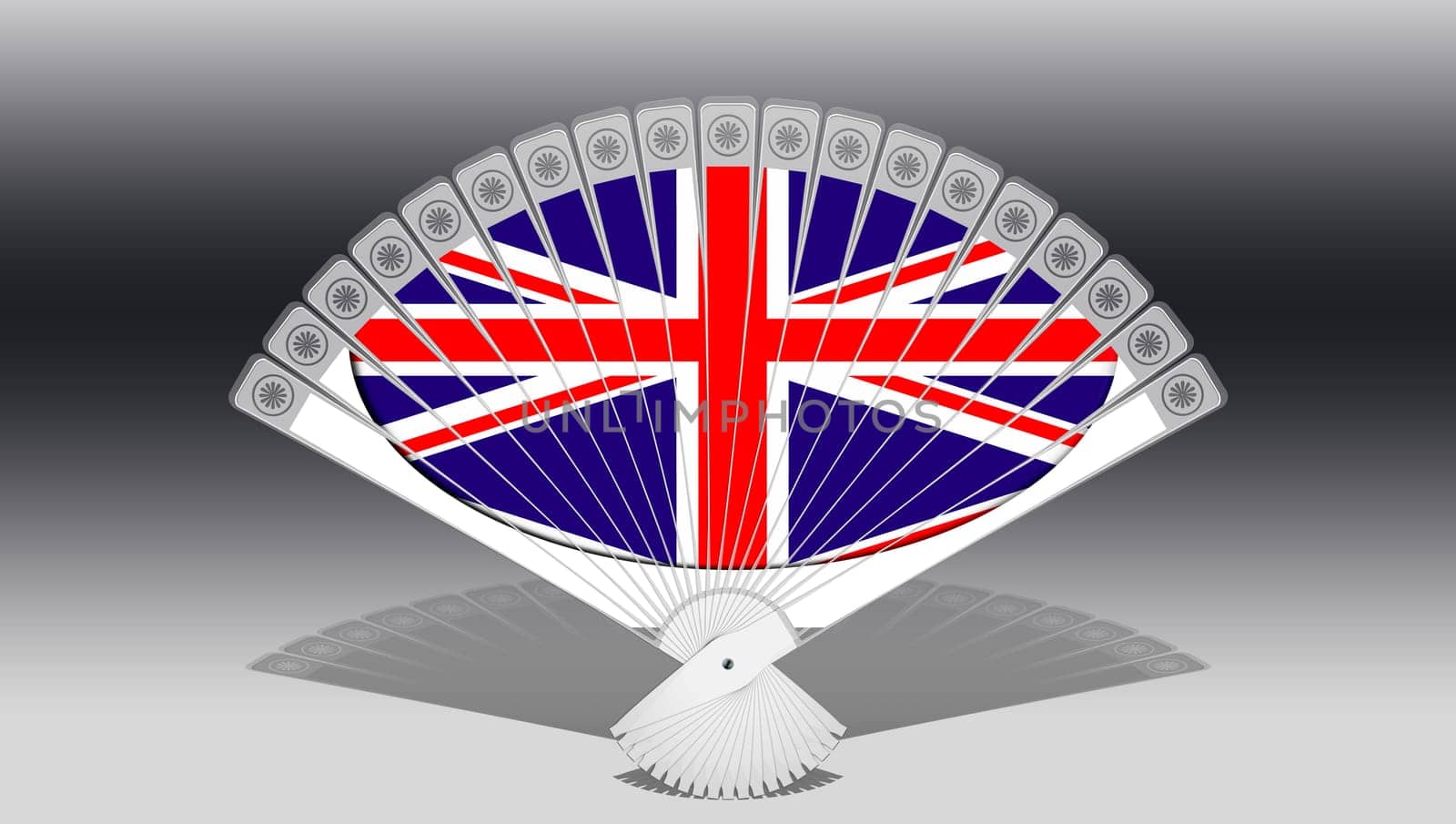Hand compartments with Union Jack printed in 3 D
